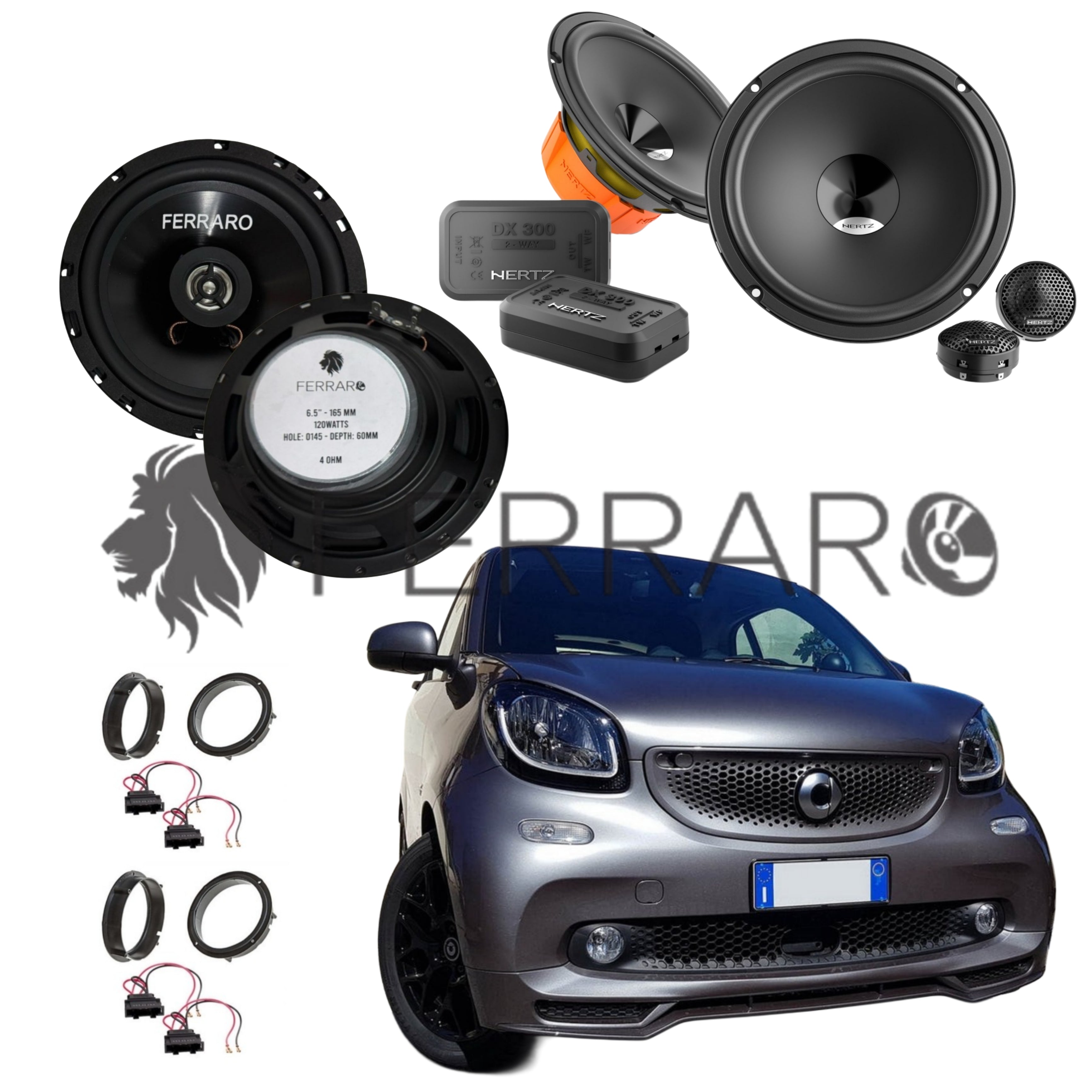 Hertz Kit 6 Casse | DSK 165.3 | ASC-552PC | Ant/Post | Smart ForFour 453