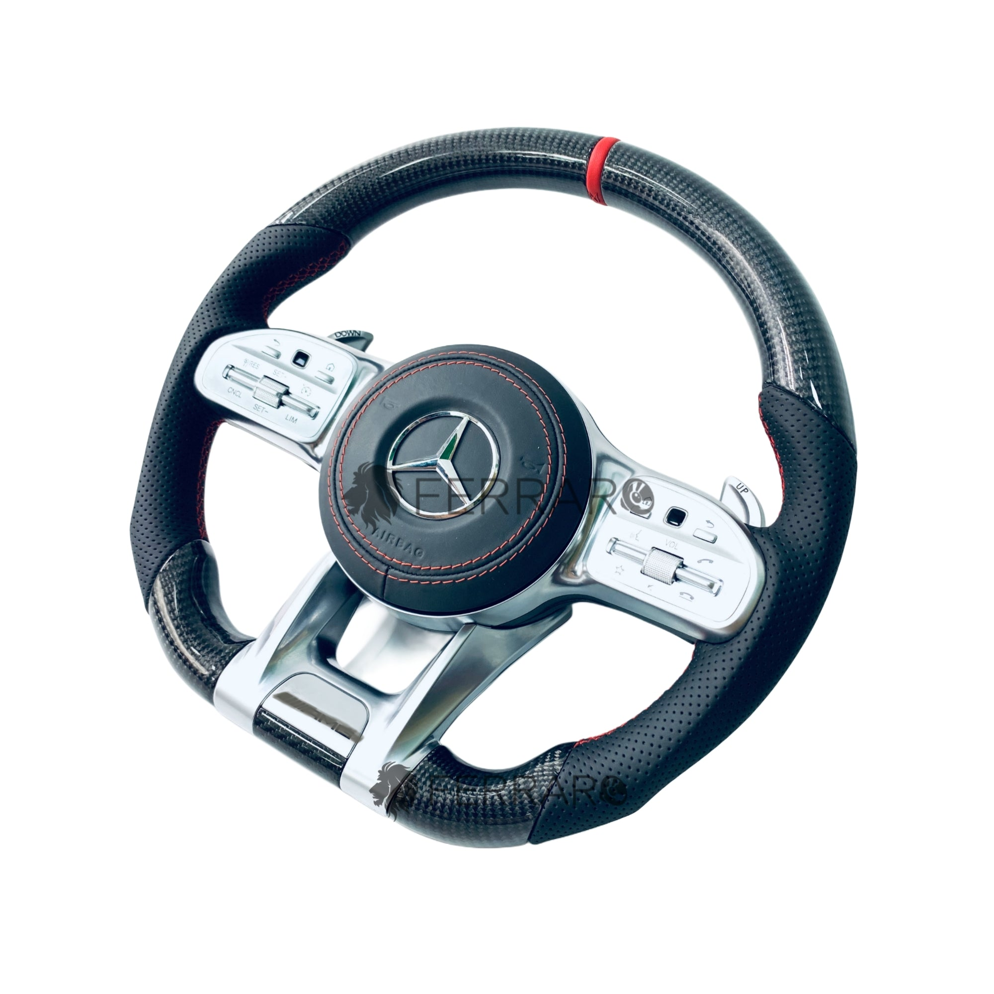 Volante per Mercedes, Carbonio Opaco, Sport, Etichetta Rossa, Punzonatura, Galvanica, AMG