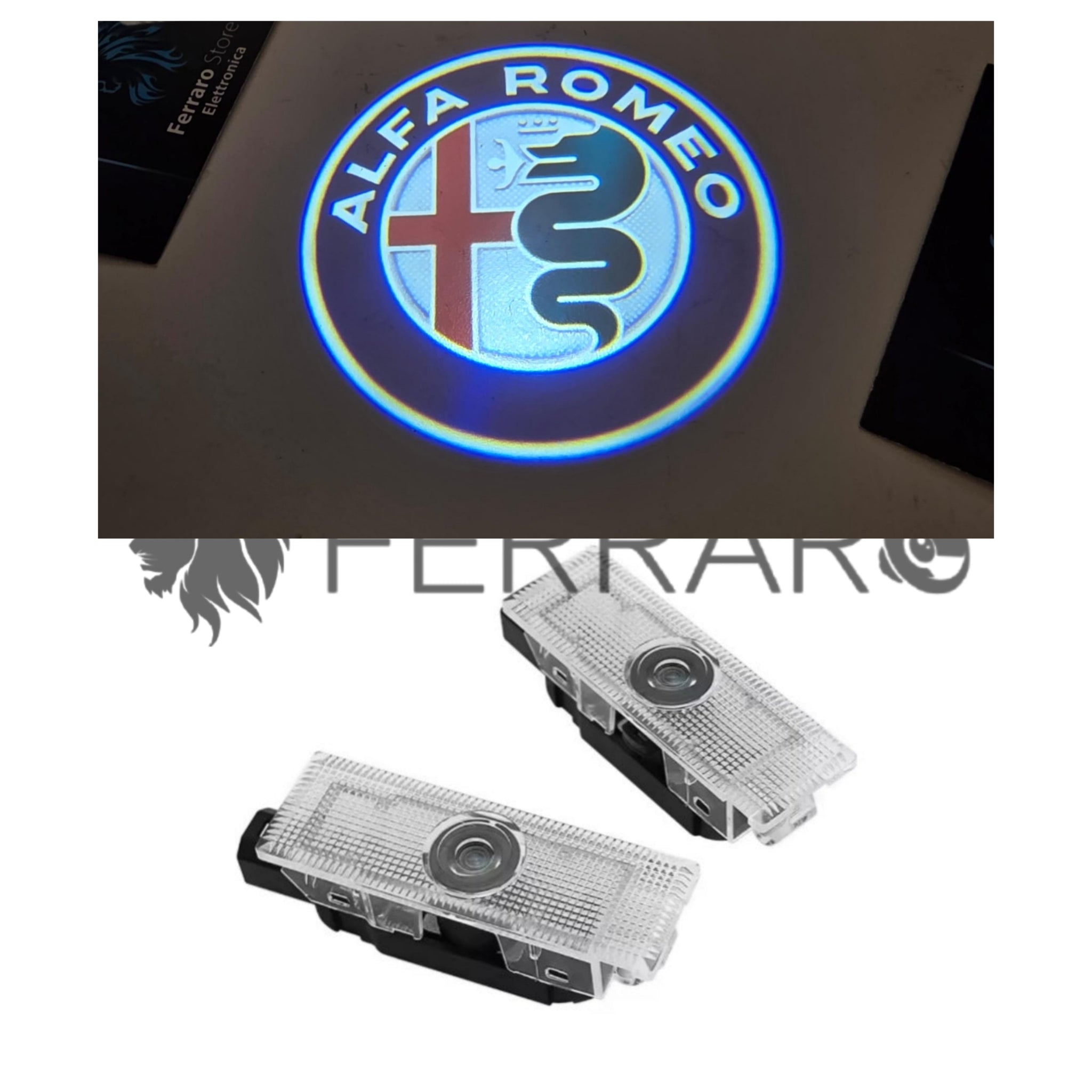 Luce di Cortesia Alfaromeo, Compatibilità in Descrizione, Plug and Play, Proiettore Logo