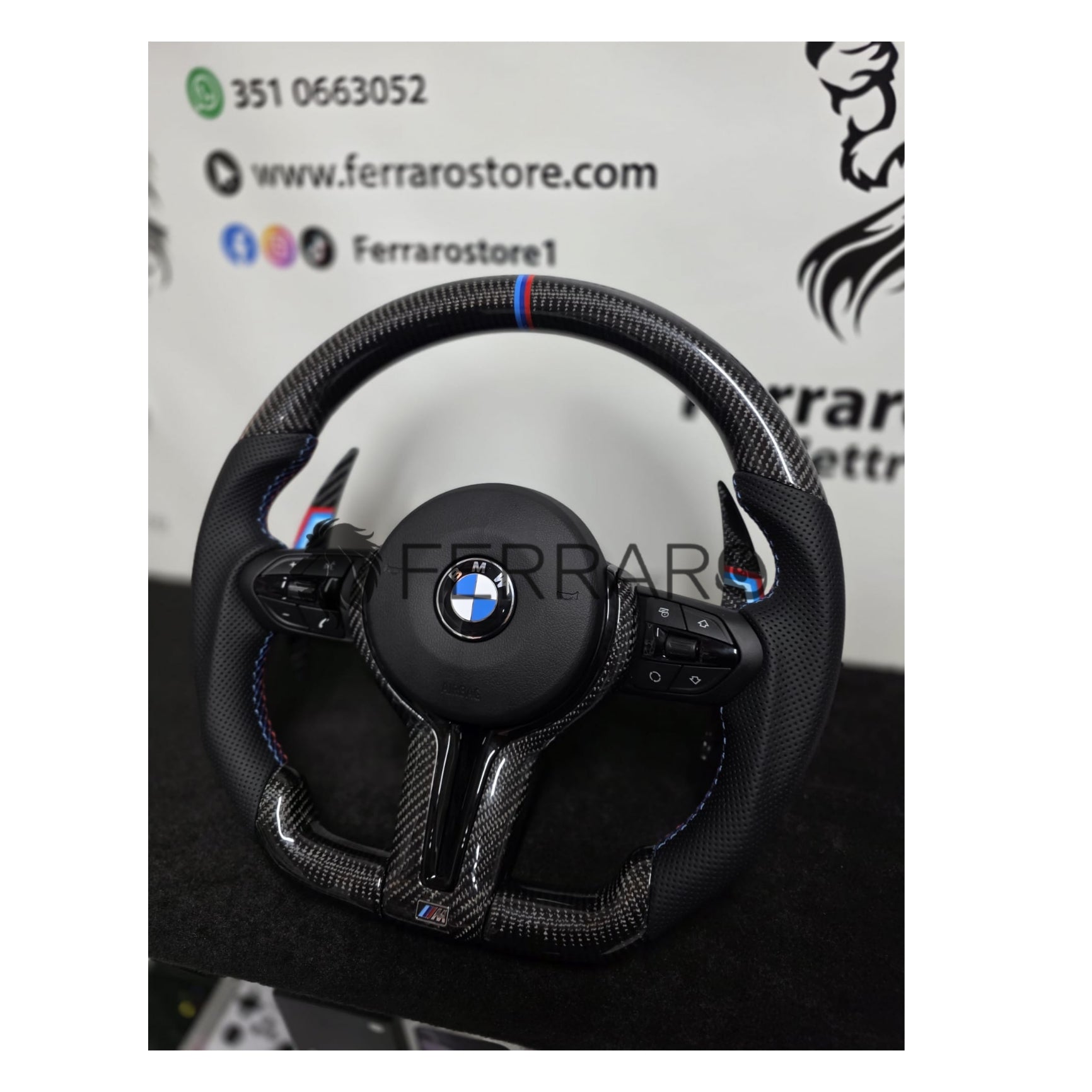 Volante Sportivo per BMW ZA E89 (2009-2016), Carbonio, Customizzato in Pelle