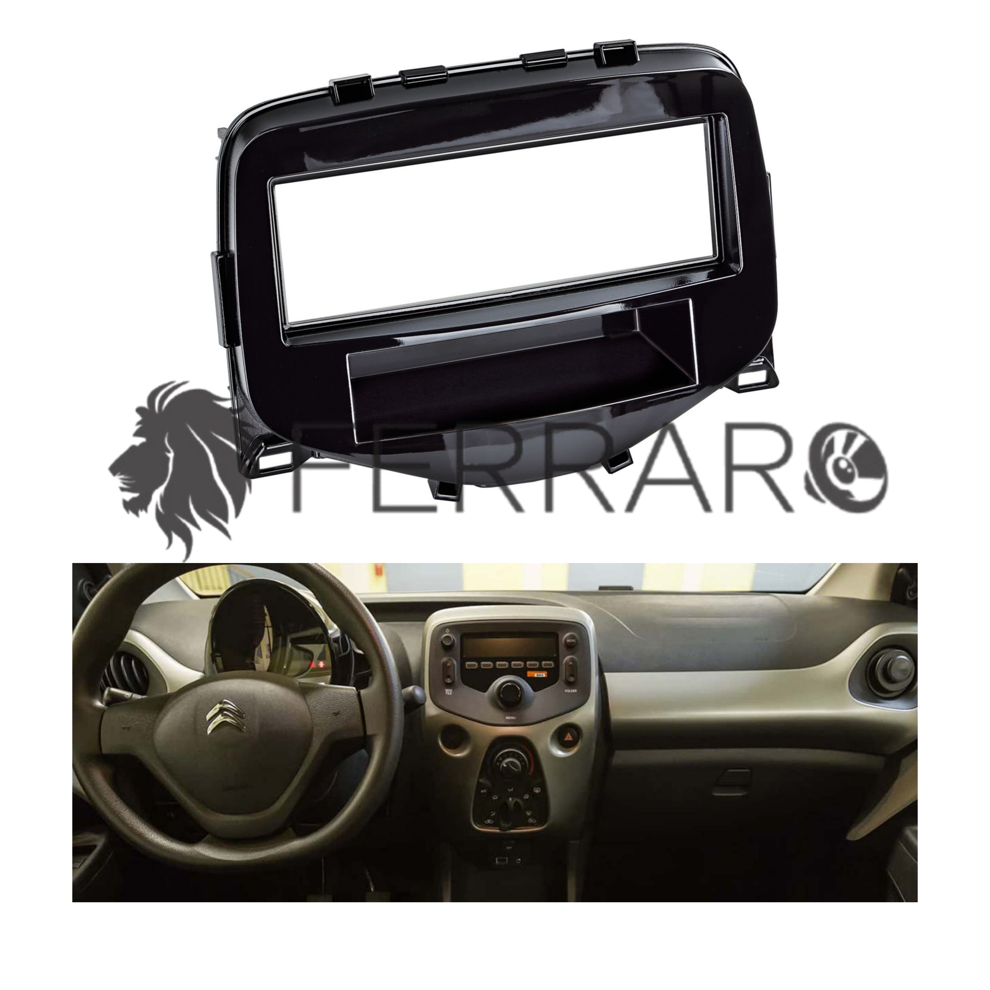 Car Radio Panel, 1DIN, Citroen C1 from 2014