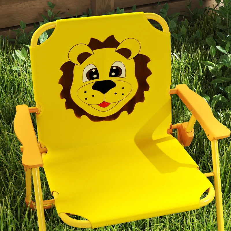 AIYAPLAY Set da Giardino per Bambini 2-5 Anni con Tavolino Rotondo, 2 Sedie Pieghevoli e un Ombrellone, Giallo