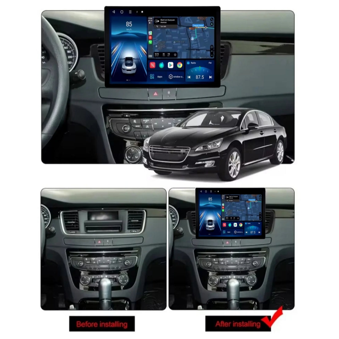 Autoradio per Peugeot 508 | 508SW 11.5" | 2011-2018 | Android | Bluetooth | CarPlay | Android Auto | 4/64GB Ram