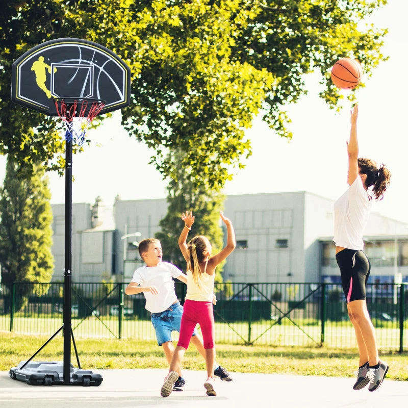 HOMCOM Canestro da Basket Altezza Regolabile in Acciaio con Base 112 × 74 × 365cm