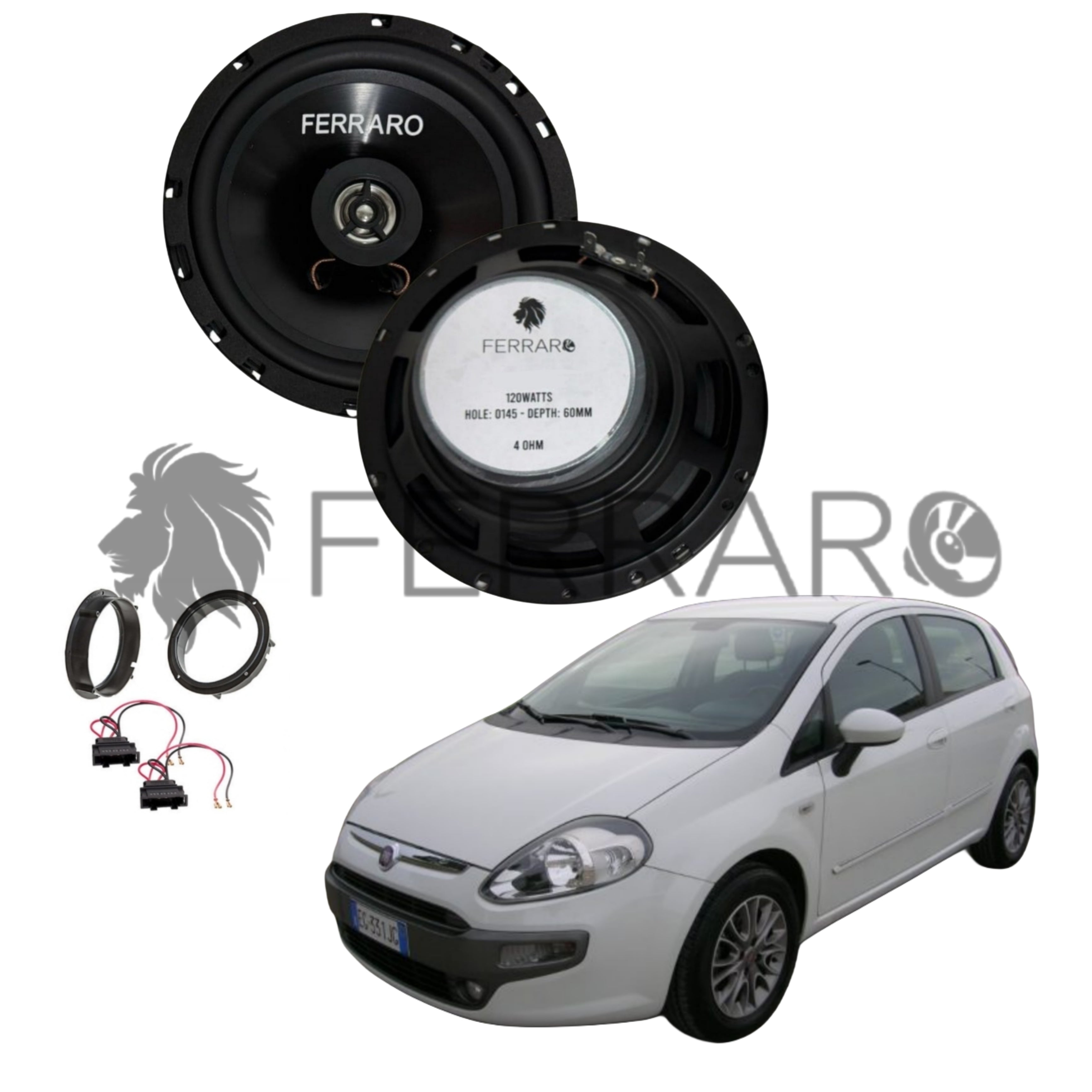 FerraroStore Kit 2 Altoparlanti | ASC-652PC | Ant o Post | Fiat Punto Evo