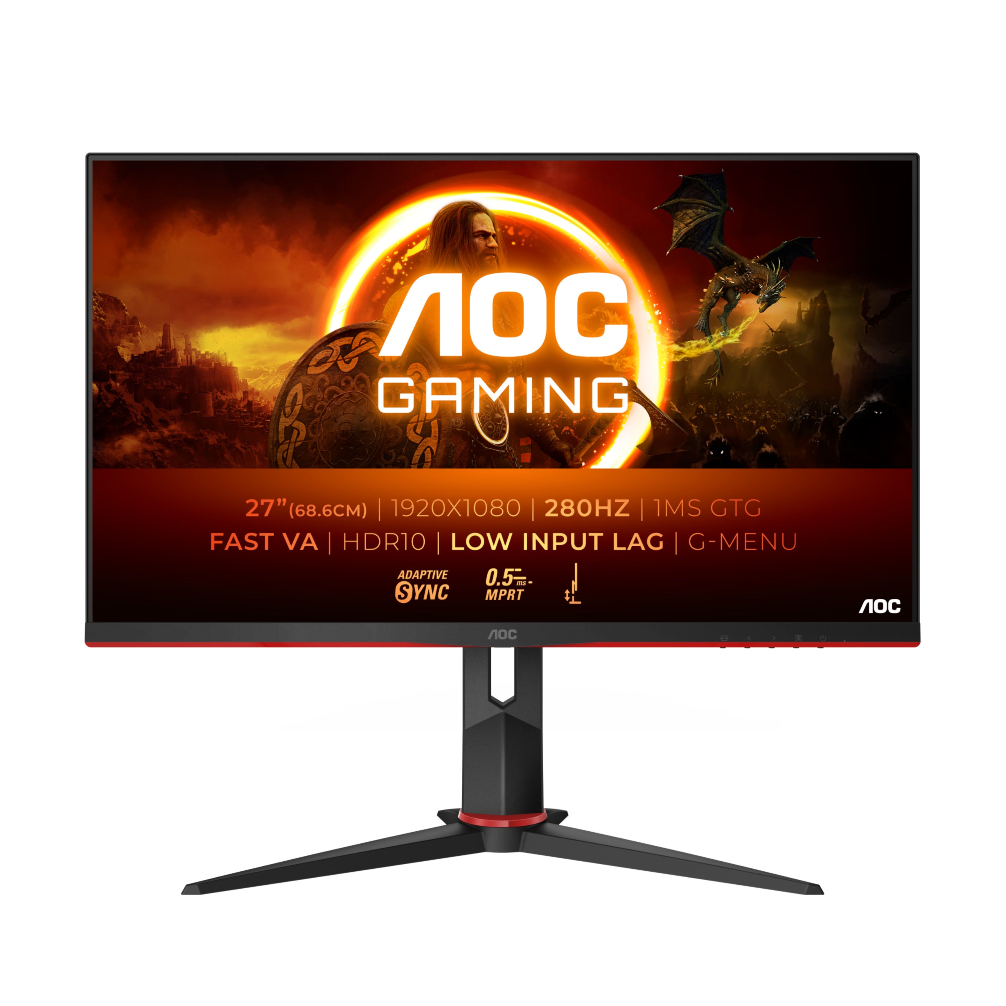 AOC Monitor Gaming 27" | 27G2ZN3/BK | VA, ALT, 280Hz/1ms
