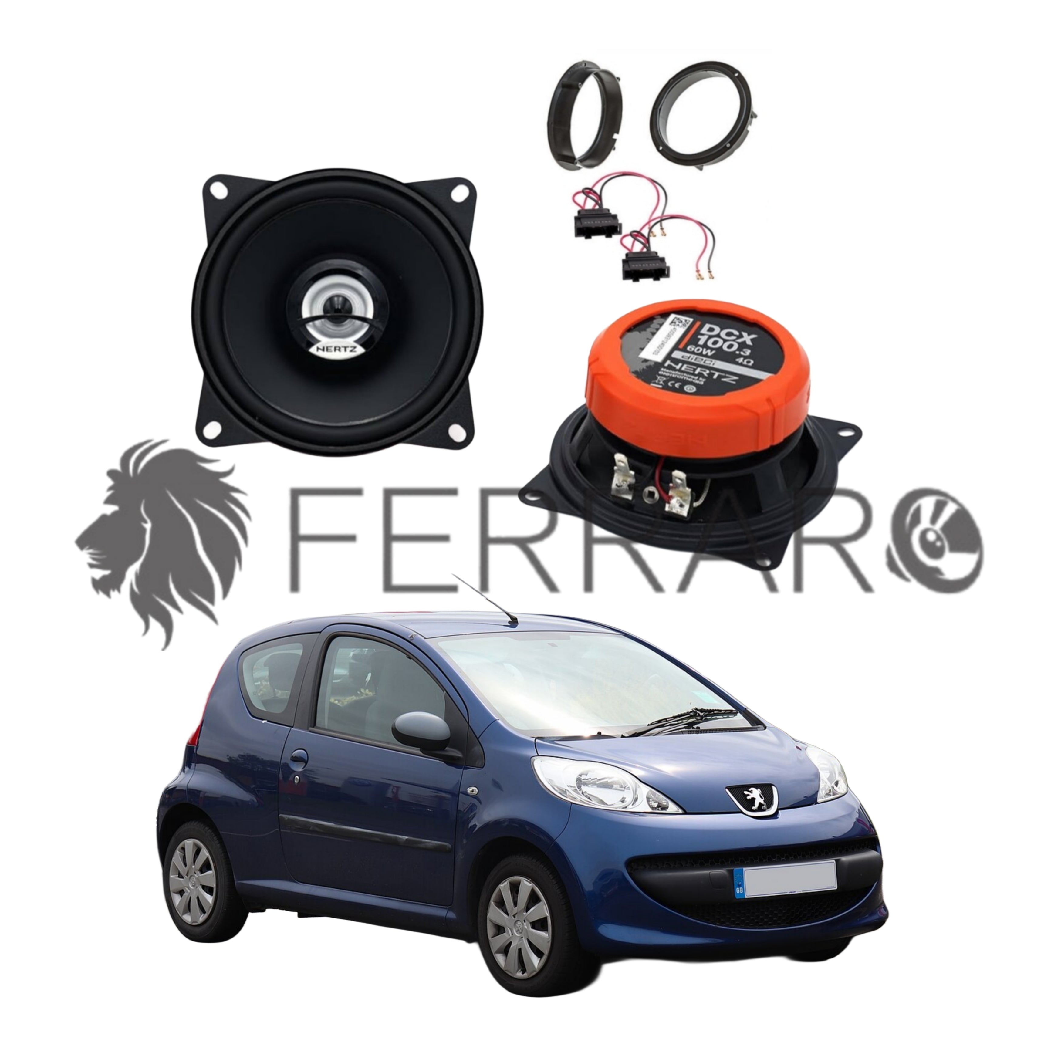 Hertz Kit 2 Casse | DCX 100.3 | Anteriori | Peugeot 107 (2005-2014)