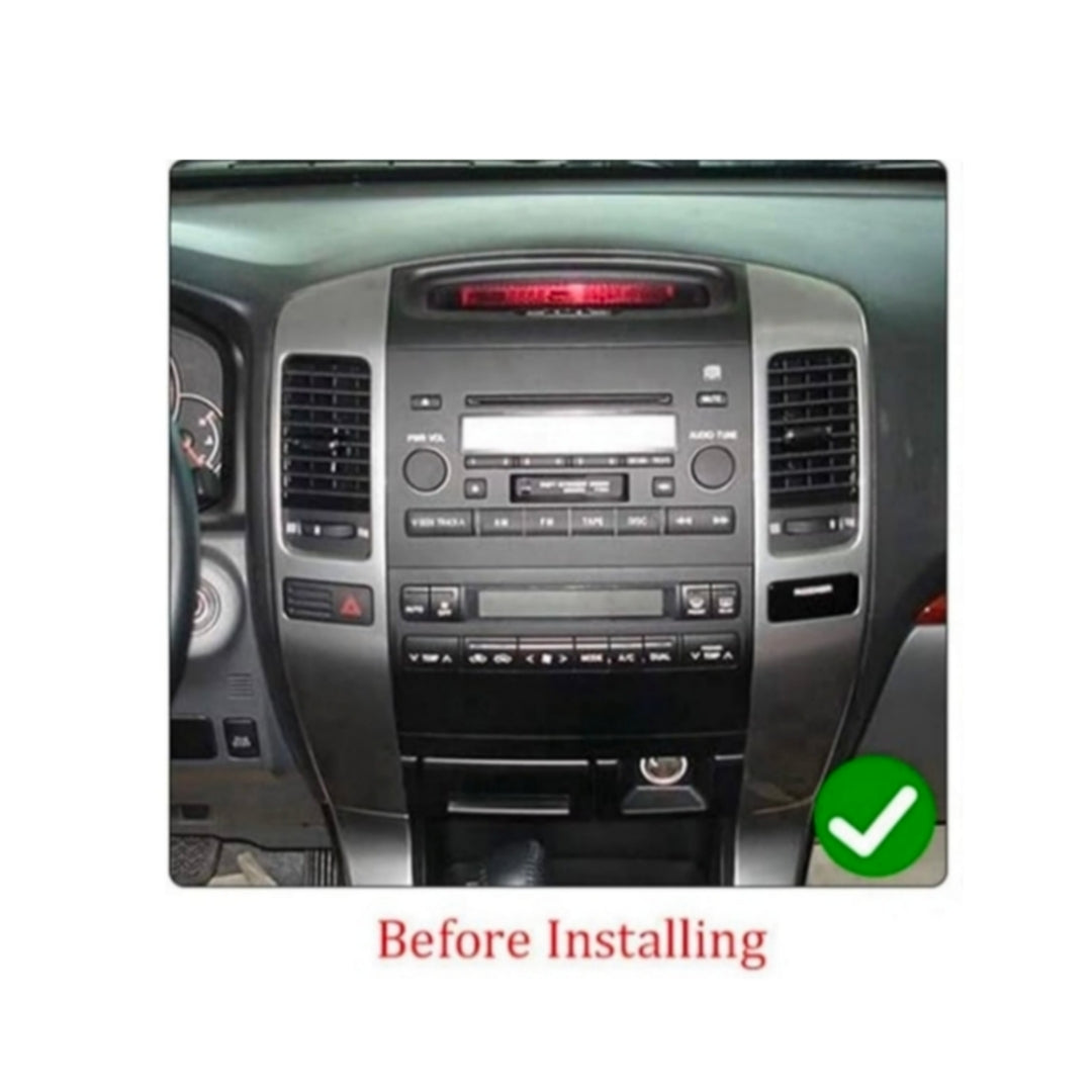 Kit Montaggio Autoradio 9"Pollici Toyota Cruiser 120 (2002-2009), Mascherina, Cablaggio per Autoradio Android