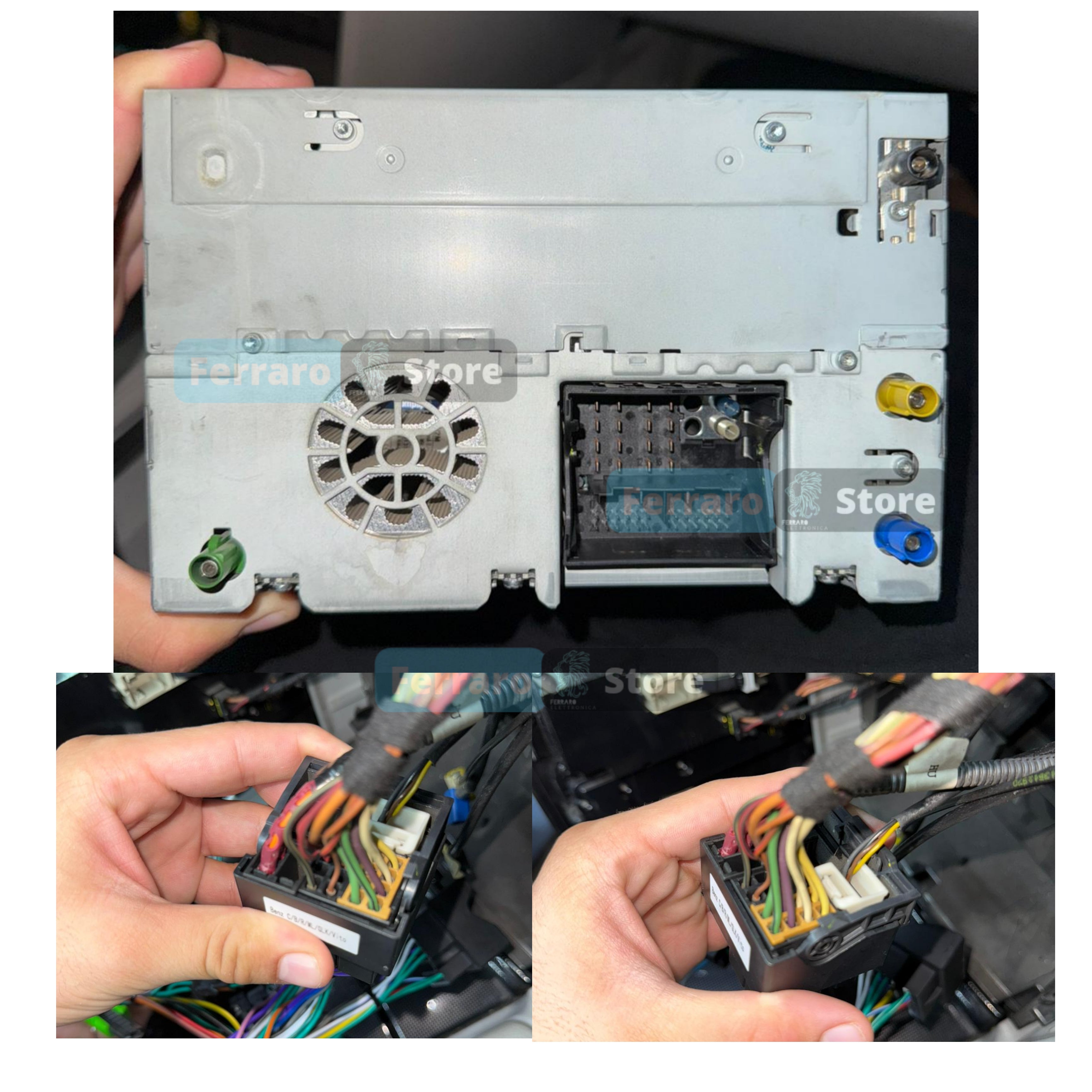 Kit Montaggio Autoradio 9"Pollici Mercedes Classe ML, GL X164 (2005-2012), Mascherina, Cablaggio per Autoradio Android