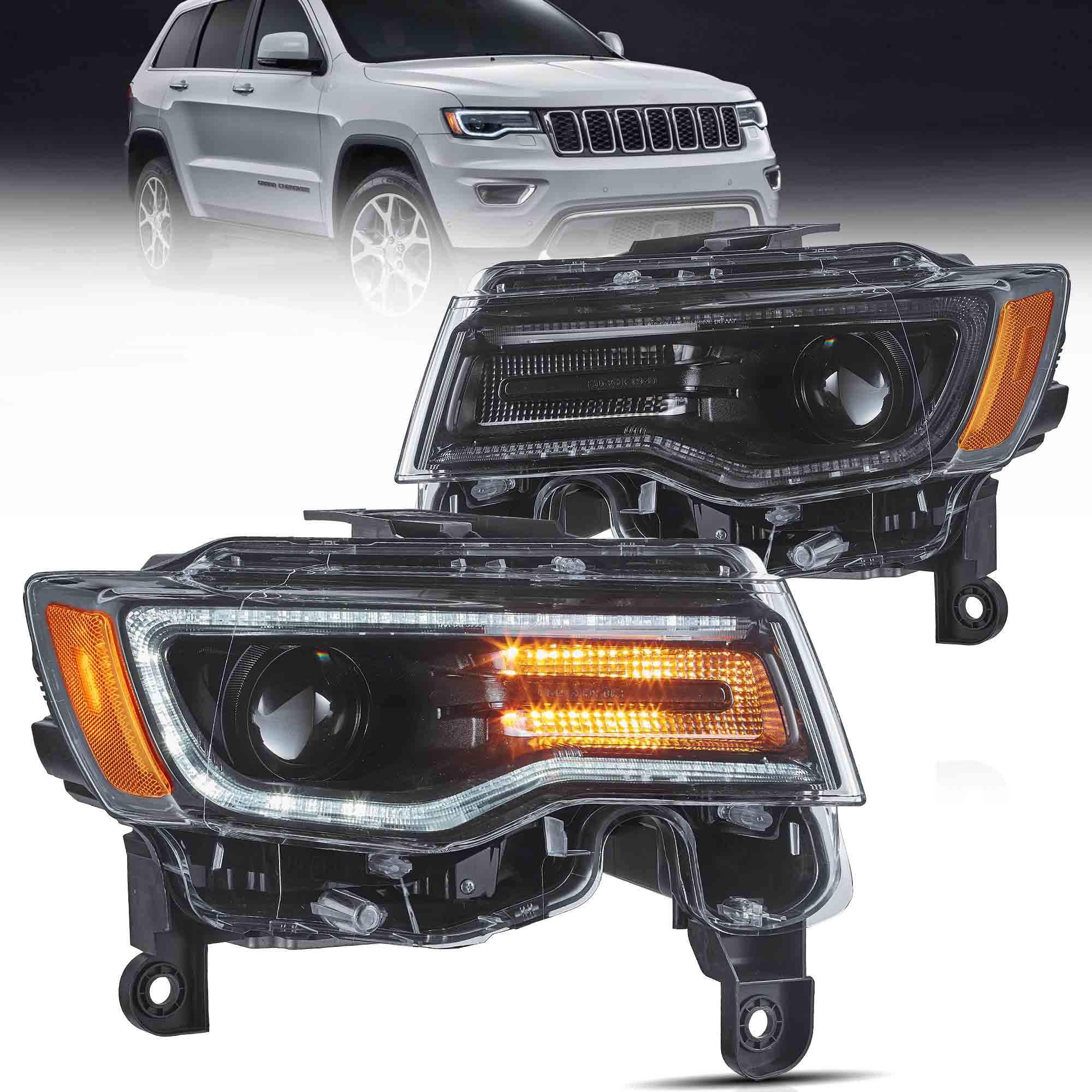 Fanali Anteriore Completo per Jeep Grand Cherokee WK2 (2014-2021) a LED
