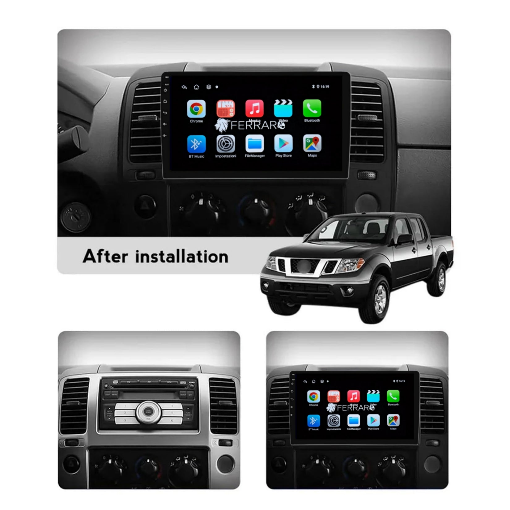 Autoradio per Nissan Navara 9" | 2006-2012 | Android | Bluetooth | CarPlay | Android Auto | 2GB/4GB/6GB/8GB Ram