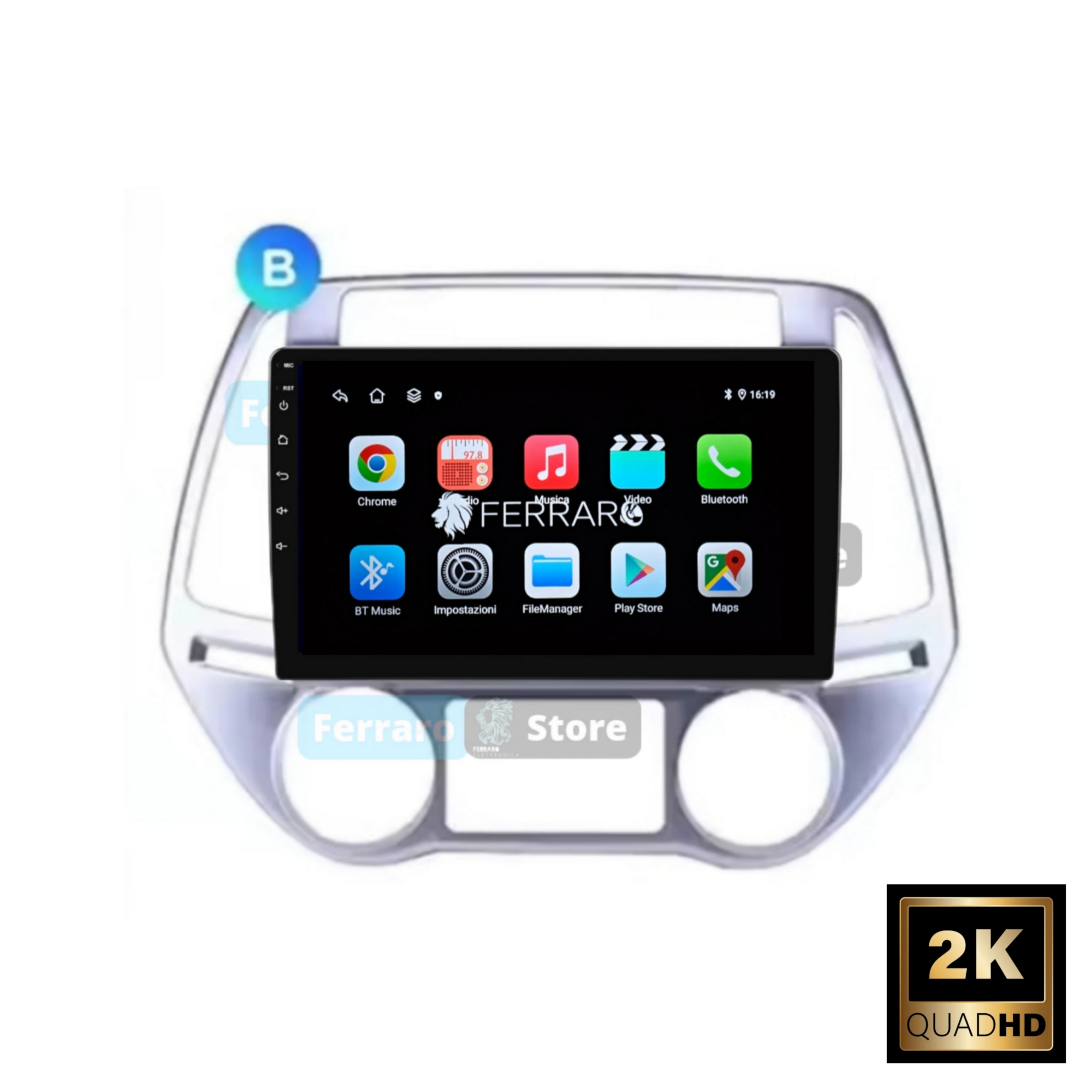 Autoradio per Hyundai i20 9" | 2012-2014 | Android | Bluetooth | CarPlay | Android Auto | 2GB/4GB/6GB/8GB Ram