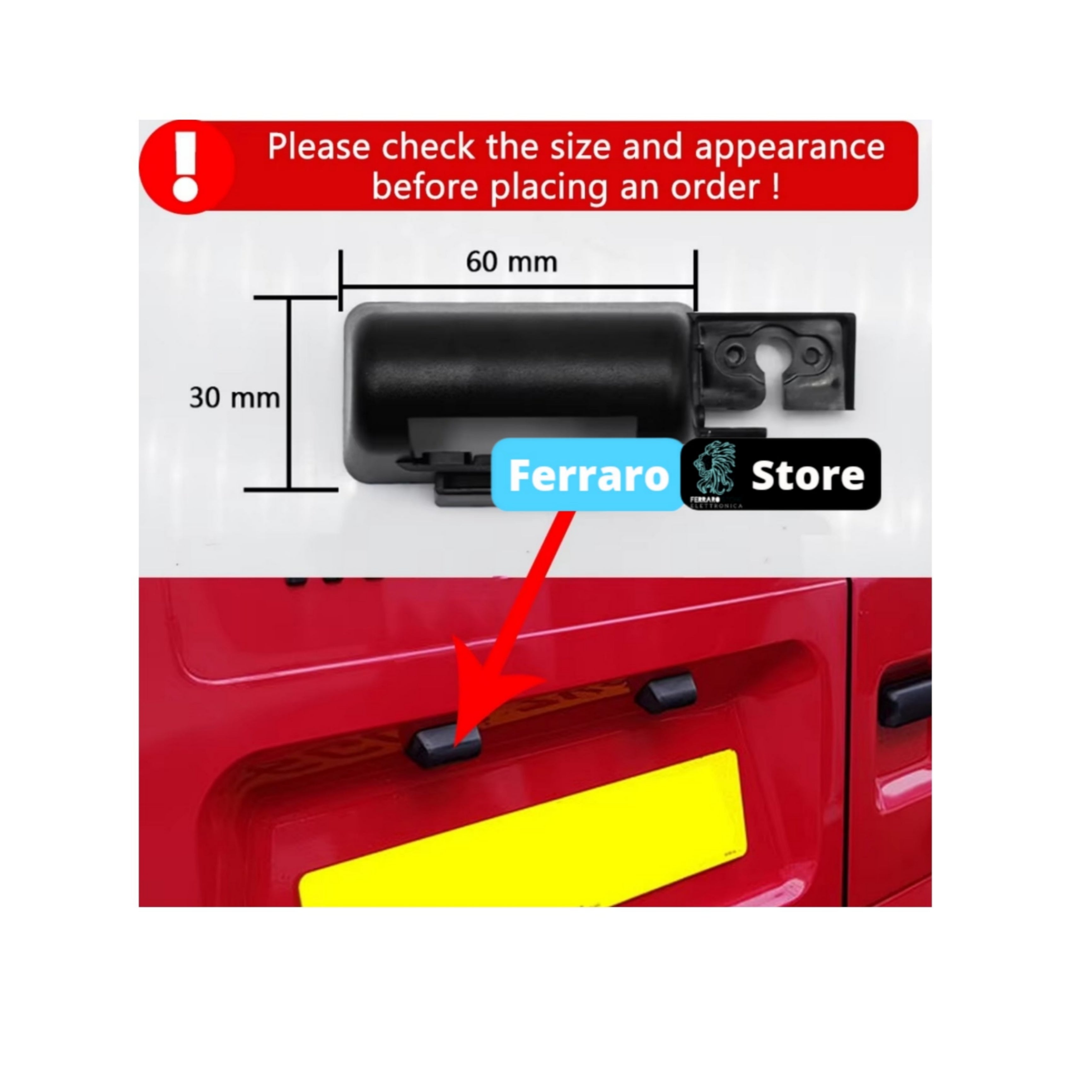 Telecamera Posteriore per Ford Transit/Tourneo MK6 MK7 (2000-2013) AHD 1920x1080, 170° Gradi