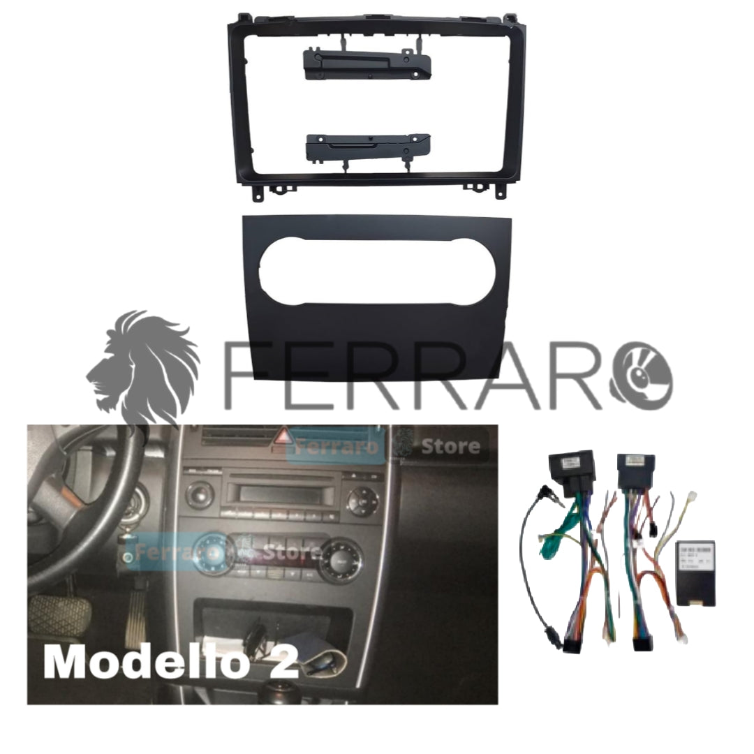 Kit Montaggio Autoradio 9"Pollici Mercedes Classe A/B (2004-2012), Mascherina, Cablaggio per Autoradio Android