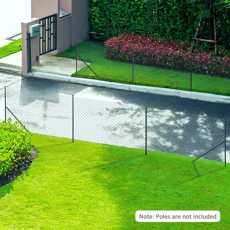 Outsunny Rete di Recinzione in Acciaio e PVC per Spazi Esterni, Rotolo da 25m e Altezza 1.7m, Verde