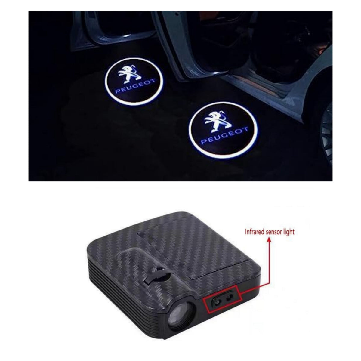(PRENOTA) Luce Cortesia Peugeot (Universale) Adesivo, Batteria (NO INCL.)