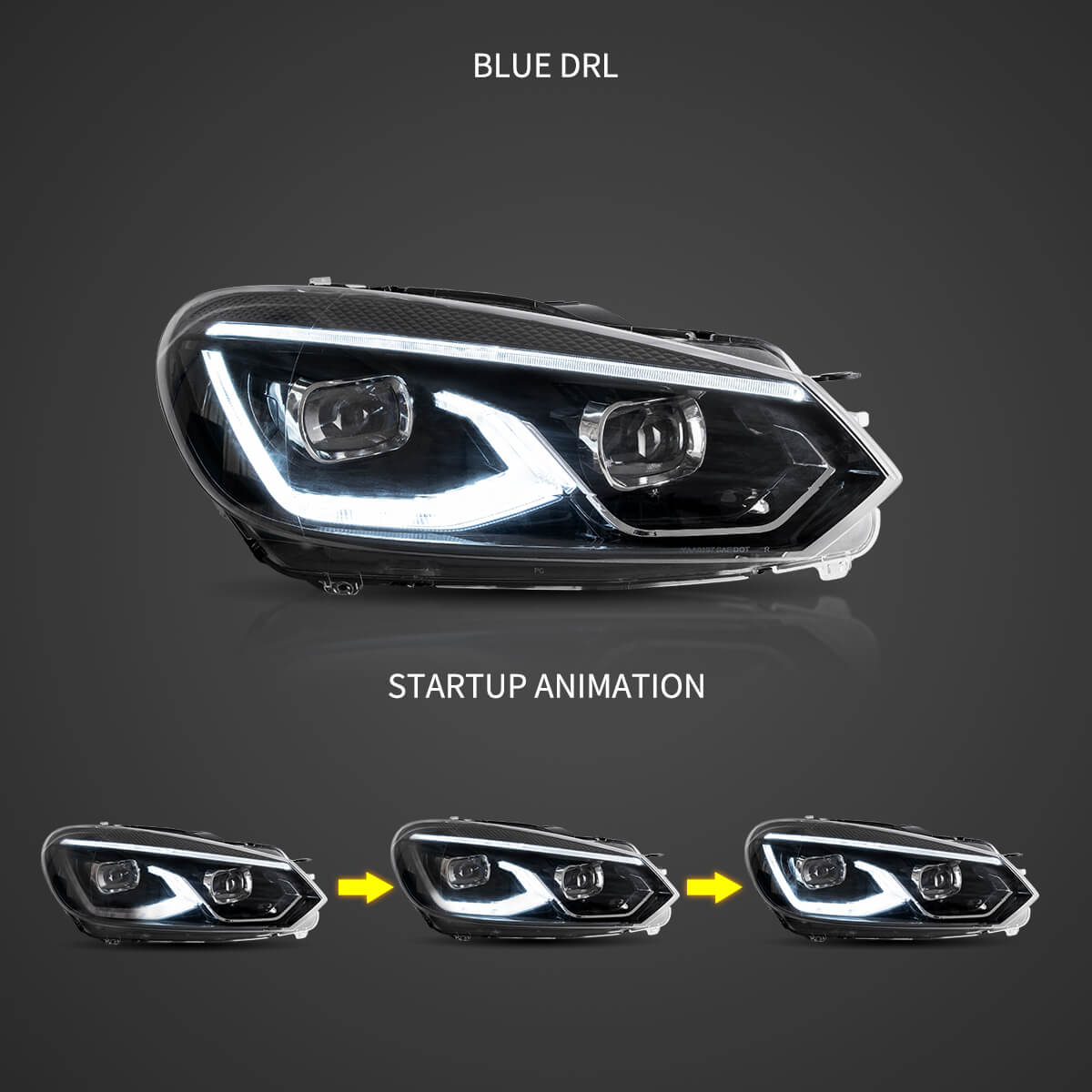 Fanali Anteriore Completo per Volkswagen Golf VI, MK6 (2008-2012) a LED