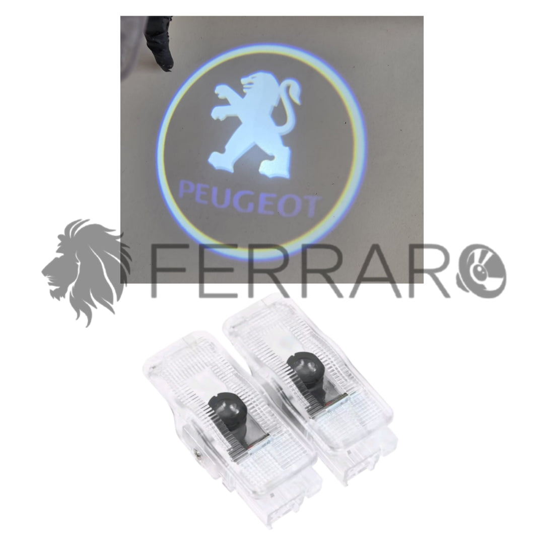 Luce di Cortesia Peugeot | Compatibilità in Descrizione | Plug and Play | Proiettore Logo