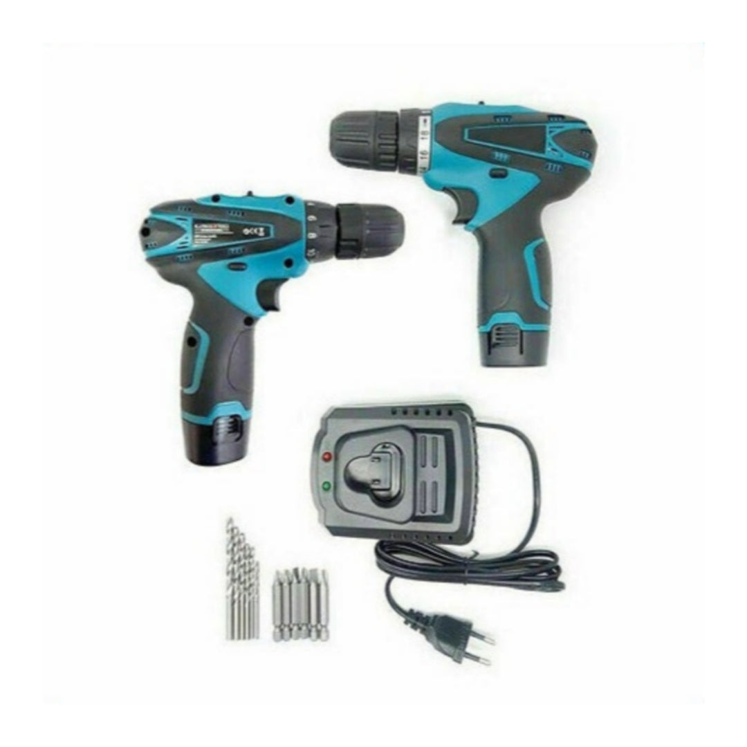 Double Drill Kit - 18V Cordless Screwdriver, Drill, Accessories, Case, Complete Kit.