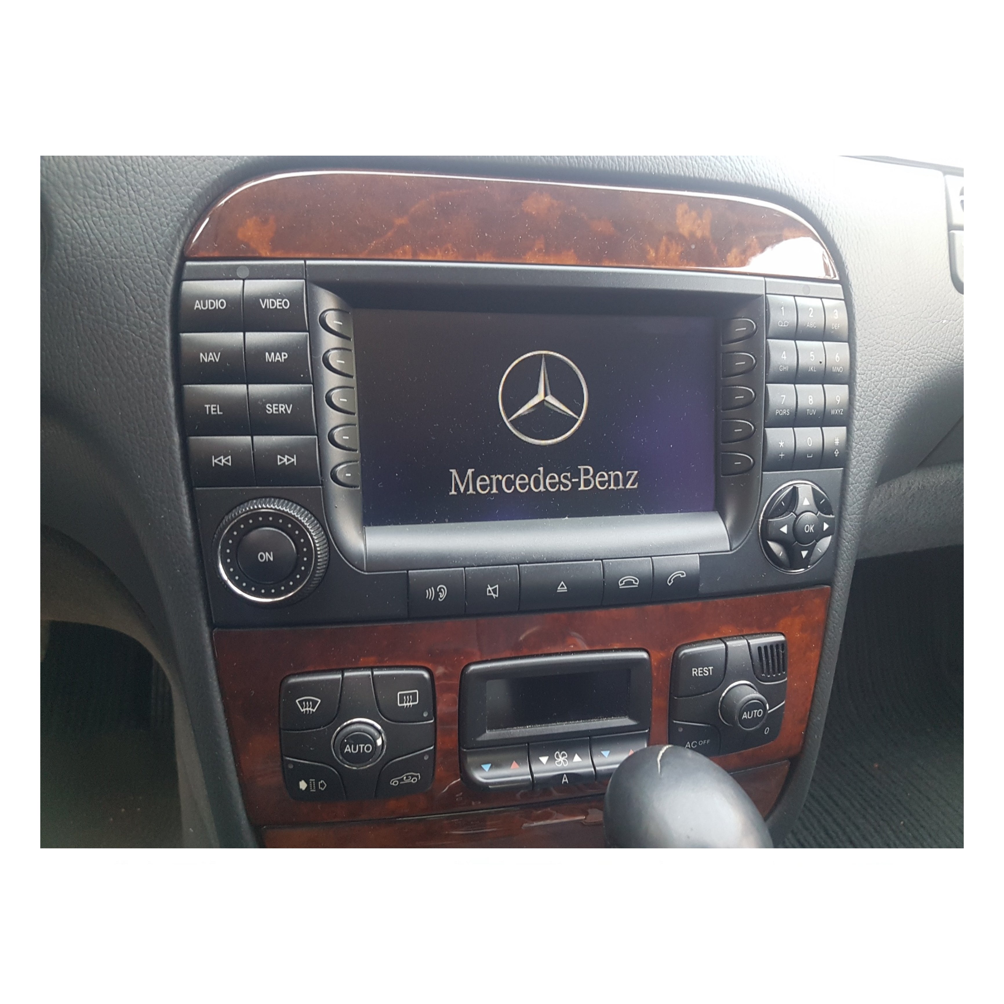 Kit Montaggio Autoradio 9"Pollici Mercedes Classe S W220 (1998-2005), Mascherina, Cablaggio per Autoradio Android