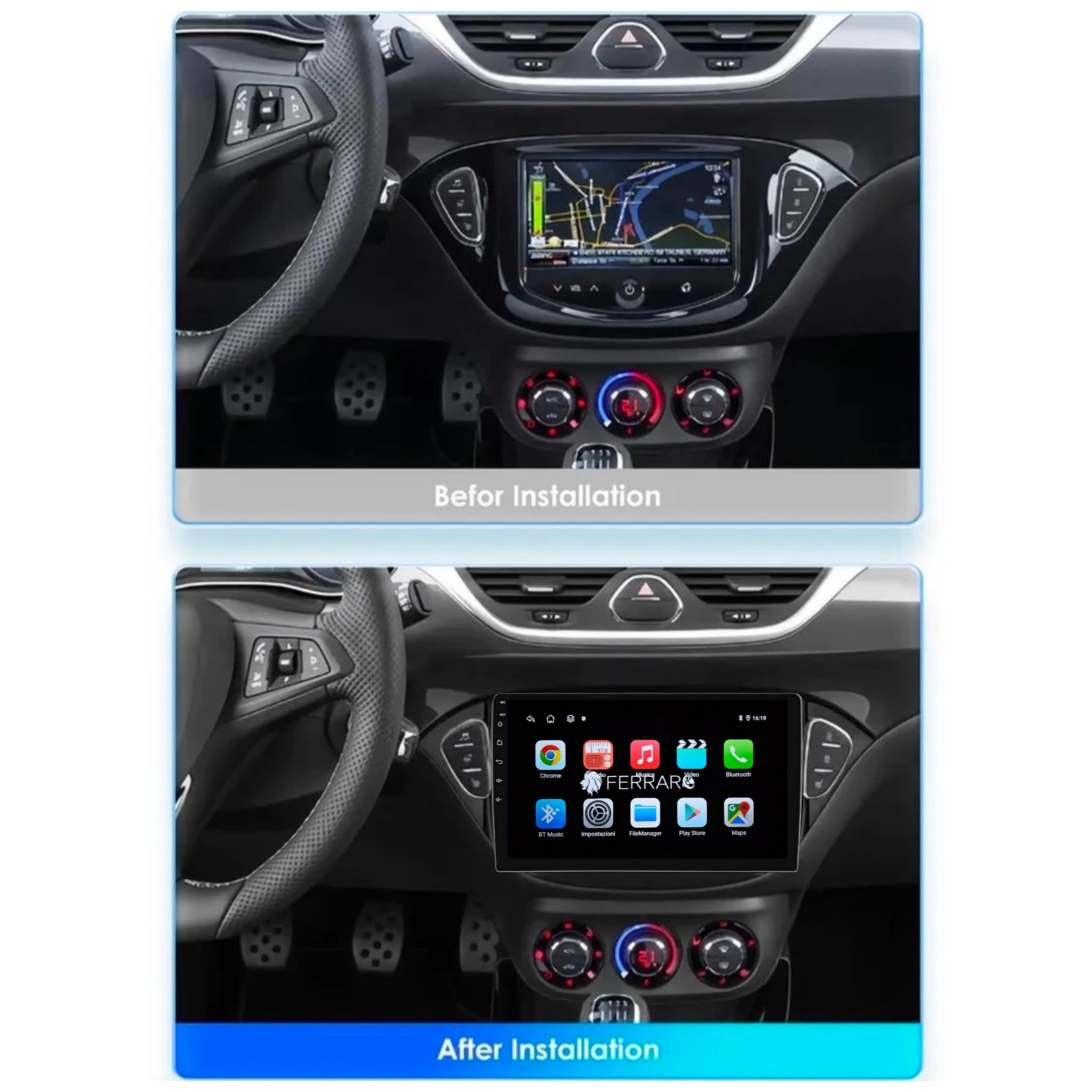 Autoradio per Opel Adam | Corsa E 9" | Dal 2012> | Android | Bluetooth | CarPlay | Android Auto | 2GB/4GB/6GB/8GB Ram