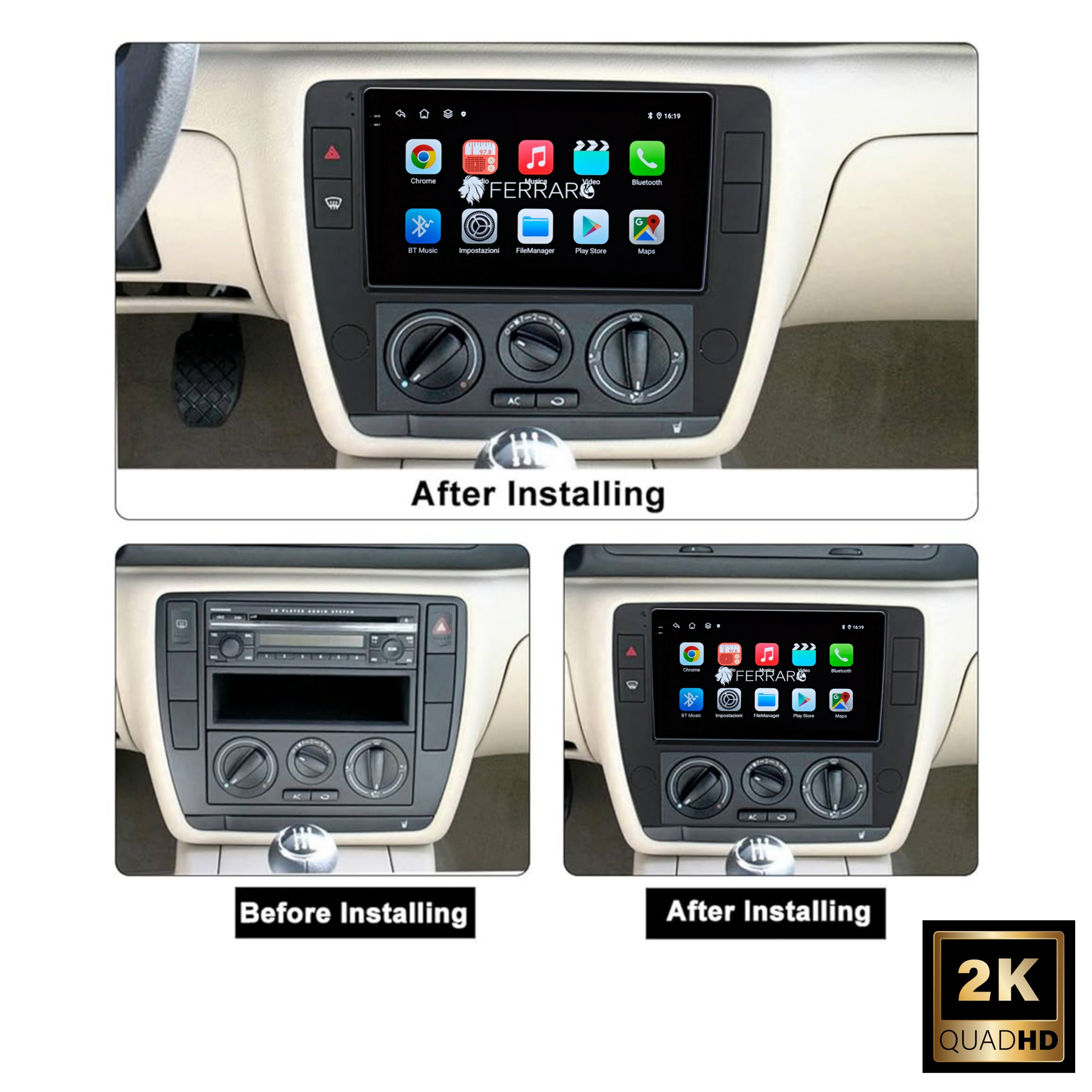 Autoradio per Volkswagen Passat B5 9" 2K | 2000-2005 | Android | Bluetooth | CarPlay | Android Auto | 12/256GB Ram