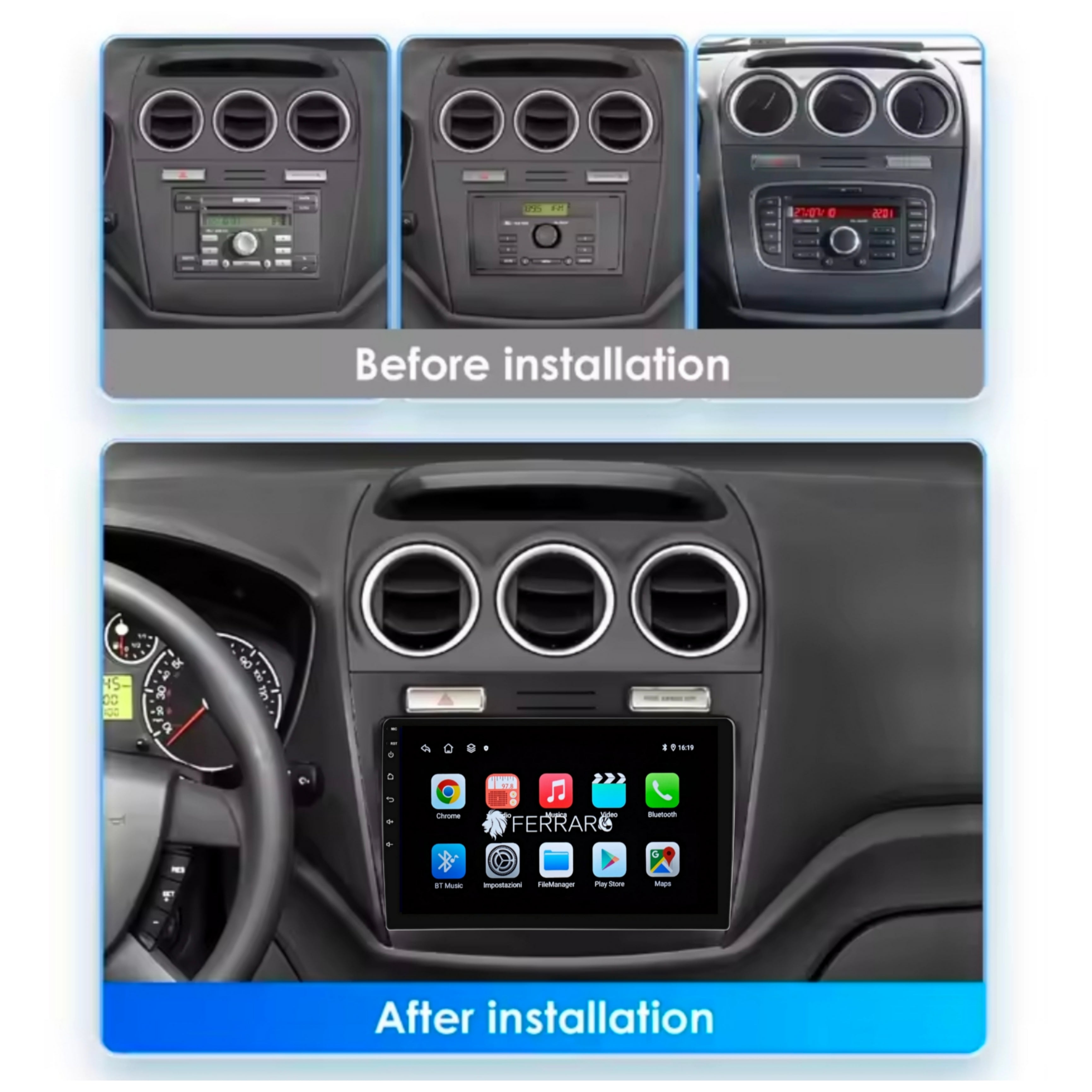 Autoradio per Ford Transit MK7 9" | 2006-2013 | Android | Bluetooth | CarPlay | Android Auto | 2GB/4GB/6GB/8GB Ram