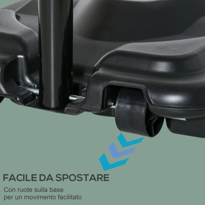 HOMCOM Canestro da Basket Altezza Regolabile in Acciaio con Base 112 × 74 × 365cm