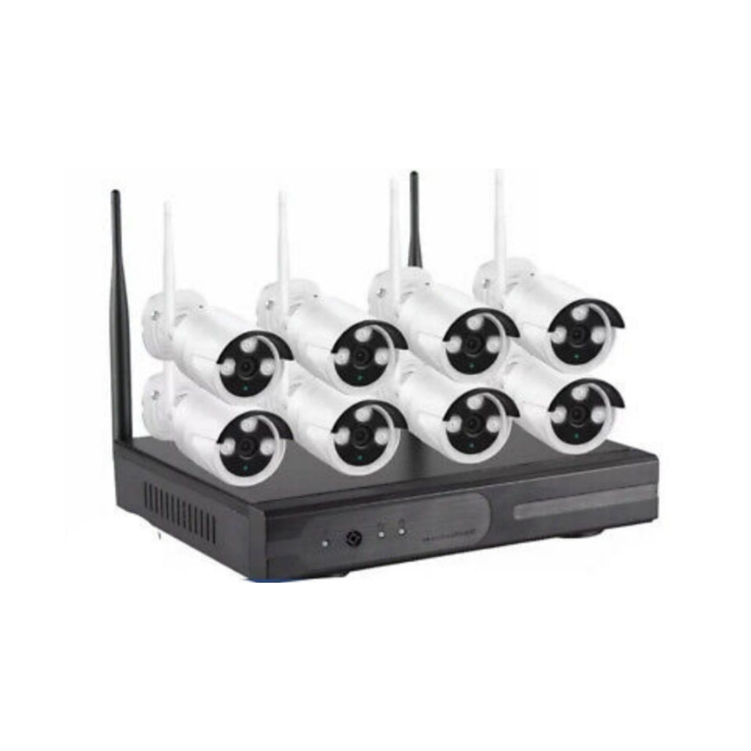 Kit Videosorveglianza, 8 Camere, Wireless, Sorveglianza, AHD, Infrarossi, Full HD