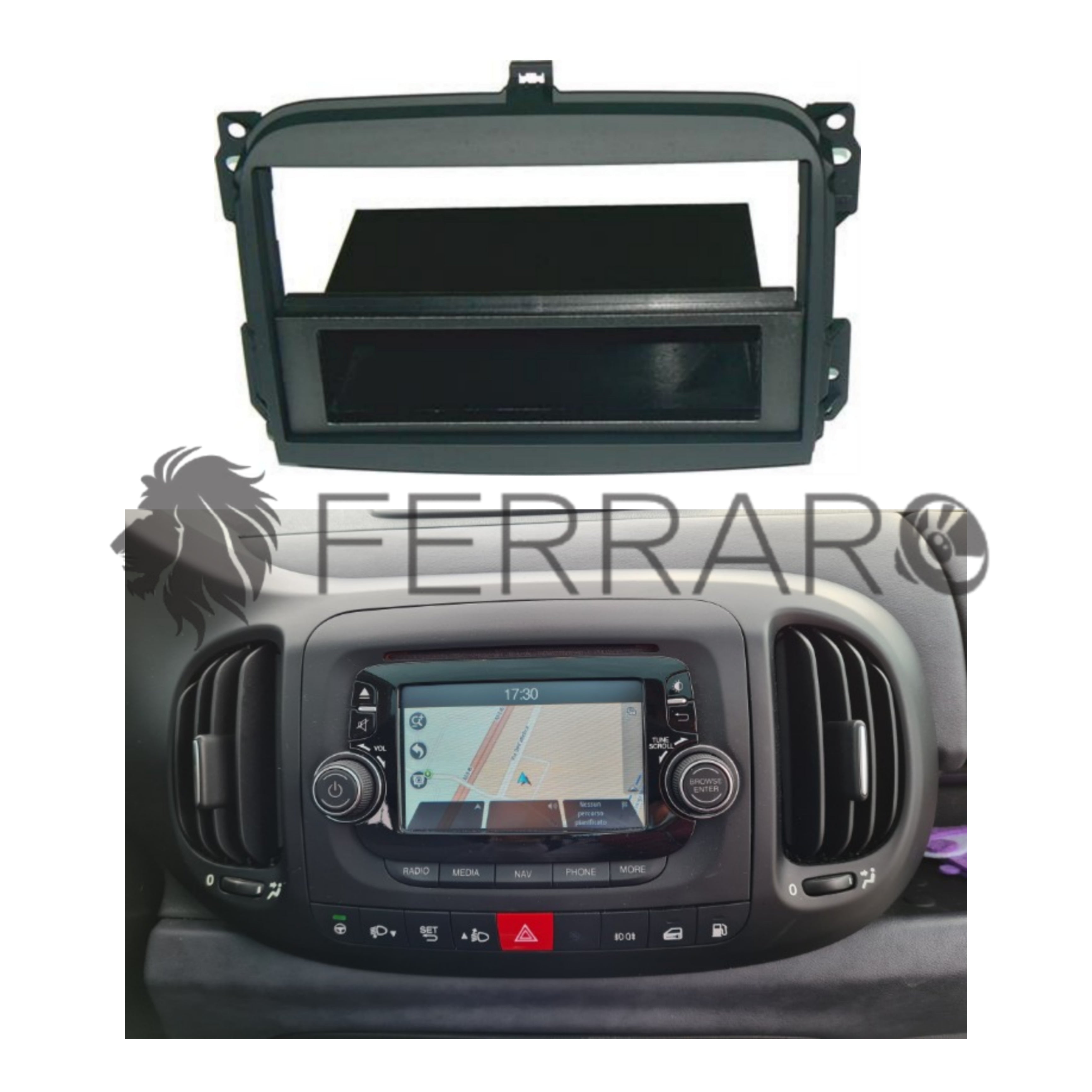 Mascherina 1DIN con Cassetto | Fiat 500L dal 2012>
