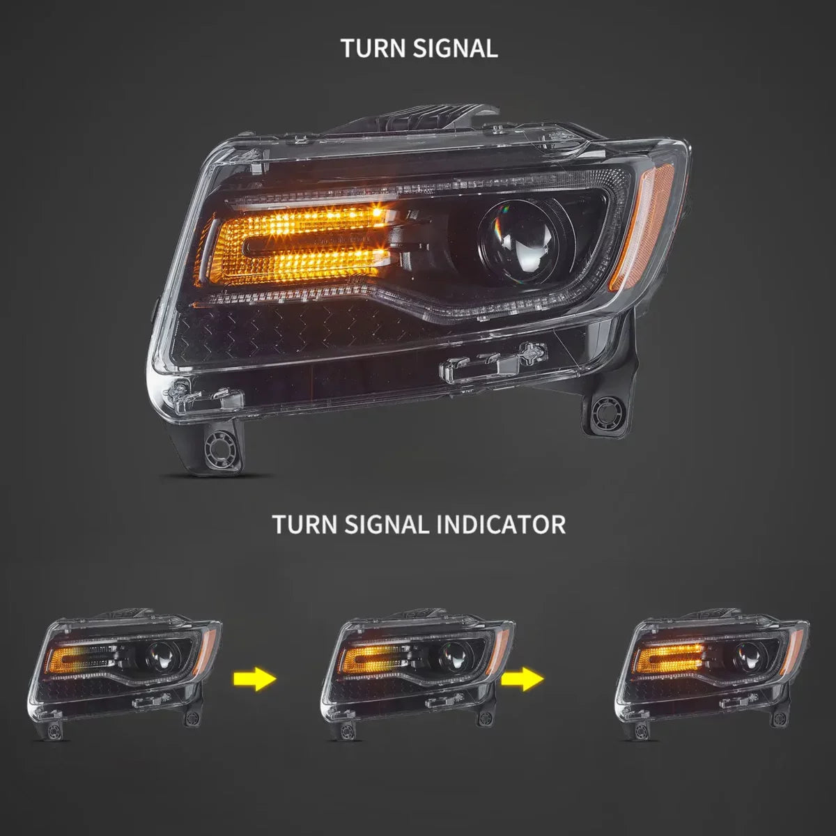 Fanali Anteriore Completo per Jeep Grand Cherokee WK2 (2010-2013) a LED