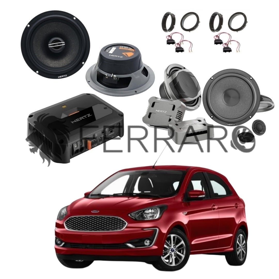Hertz Sound Amplificatore CP 4.800 4 Canali 4x190w, CK 165, CX 165, Set Cavi, per Ford KA+ (Dal 2016+)