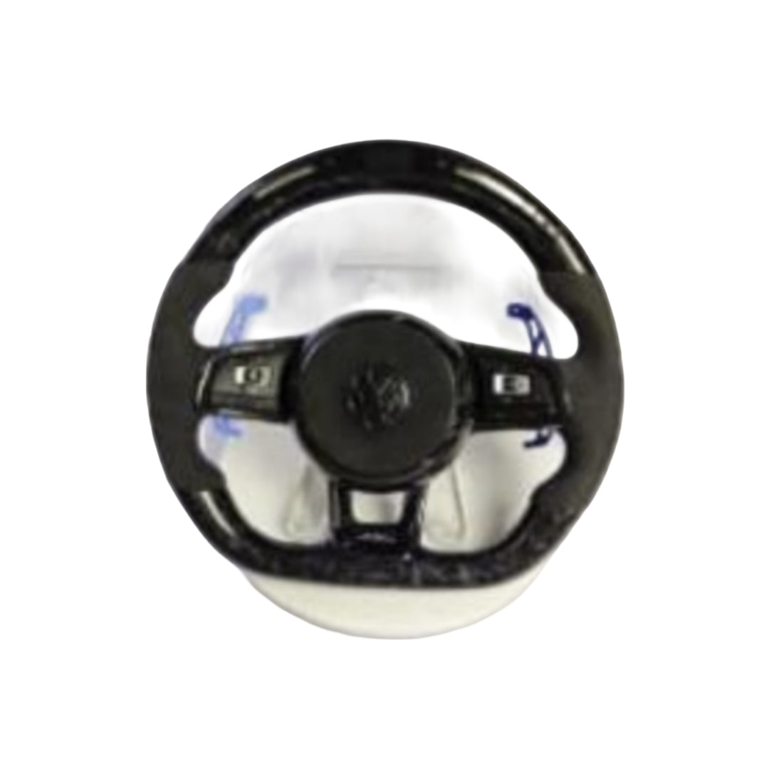 Volante per Volkswagen, Carbonio Diagonale, Filo Nero, Punzonatura, LED