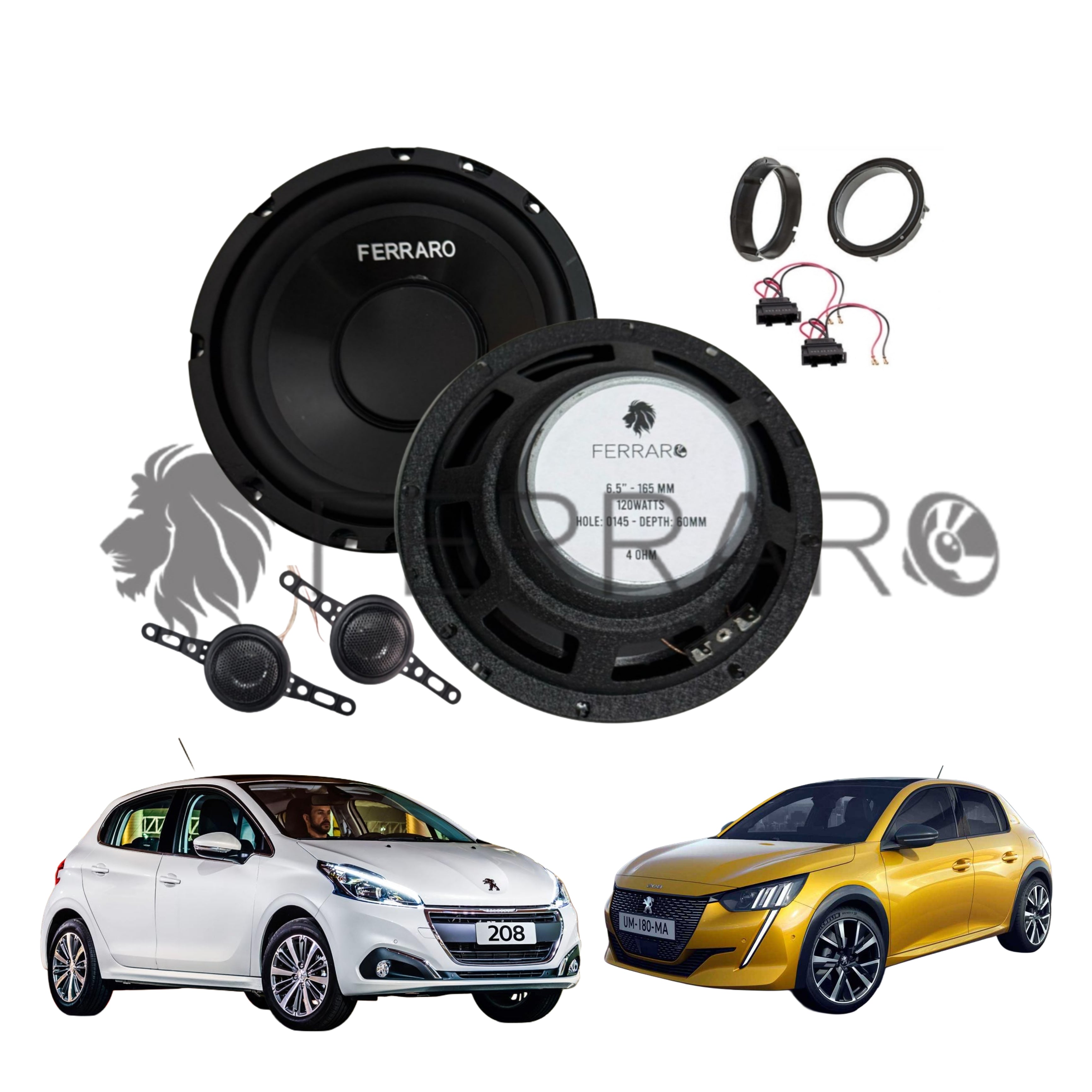 FerraroStore Kit 2 Altoparlanti | ASK-165.2 | Ant o Post | Peugeot 208