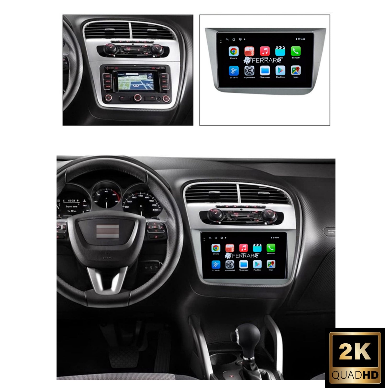 Autoradio per Seat Altea 9" 2K | 2004-2015 | Android | Bluetooth | CarPlay | Android Auto | 12/256GB Ram