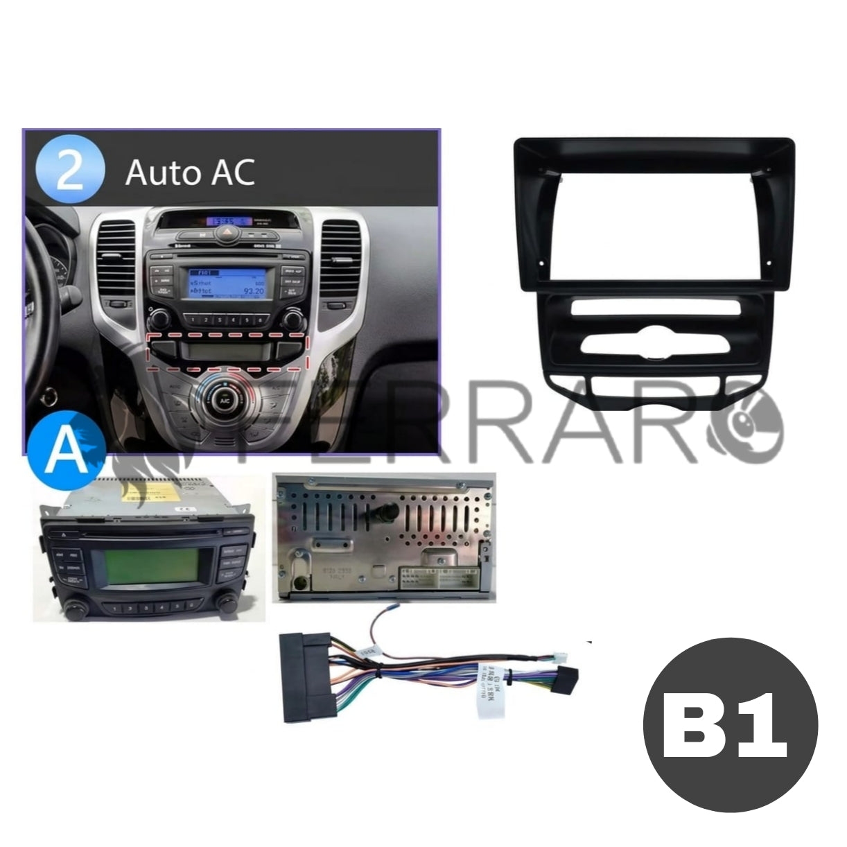 Kit Montaggio Autoradio 9"Pollici Hyundai IX20 Mascherina, Cablaggio per Autoradio Android