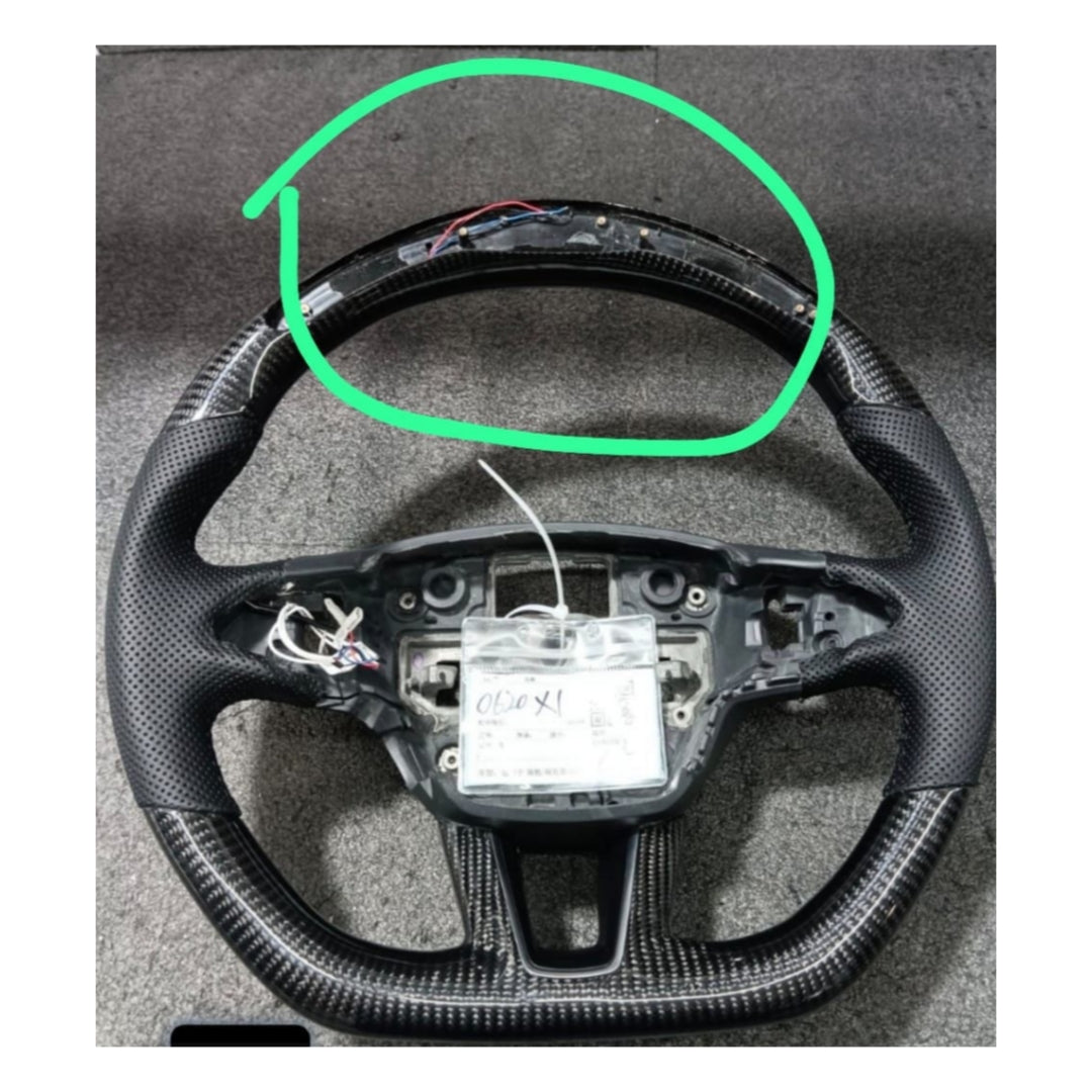 Volante Sportivo per Ford Fiesta, Carbonio, Customizzato in Pelle
