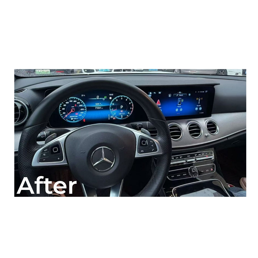 Autoradio per Mercedes Classe E W213, 12.3" + 12.3" (2016-2020) | Android, Bluetooth, CarPlay, Android Auto, 6/64GB Ram