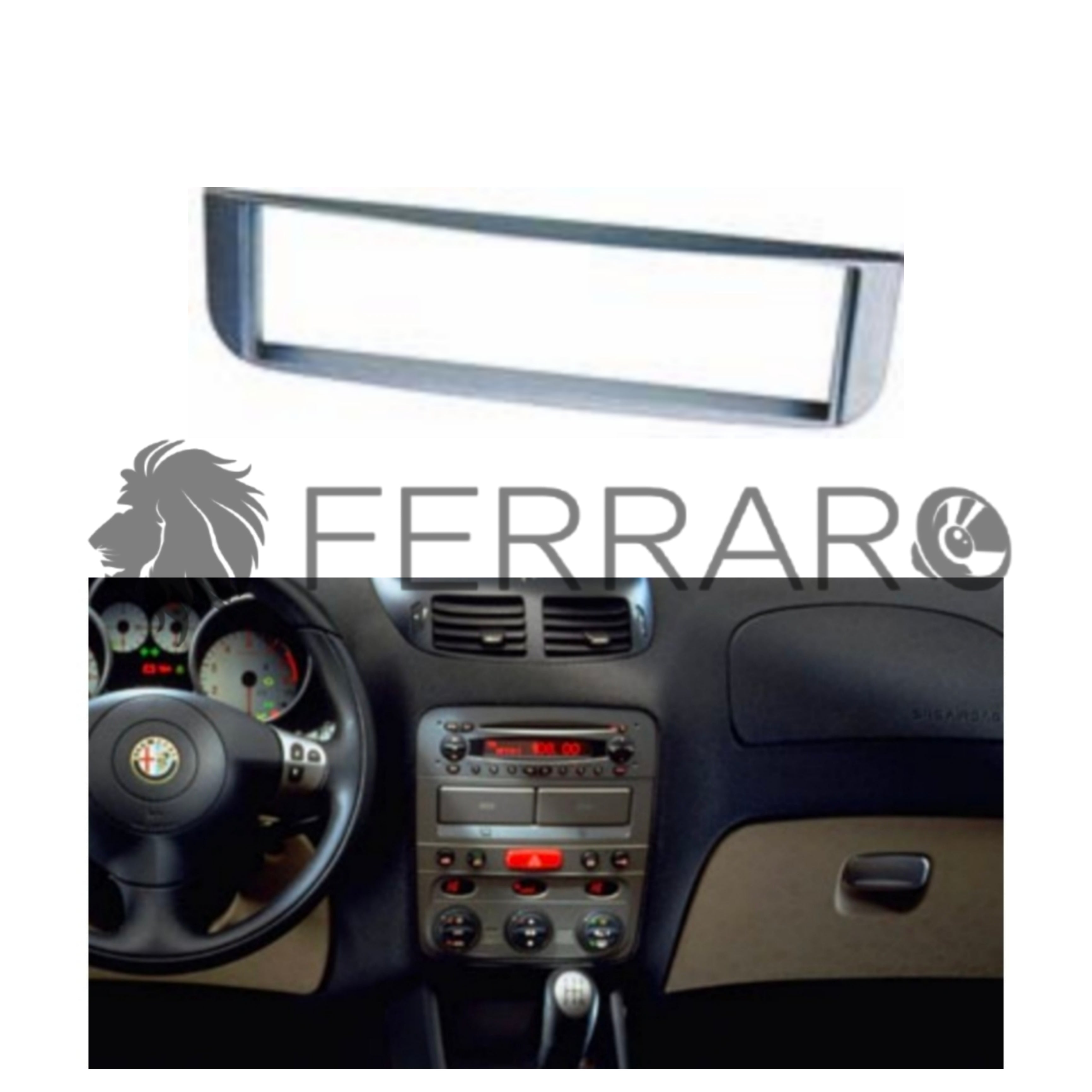 Car Radio Panel, 1DIN, Alfa Romeo - Alfa 147 Q2 Anthracite