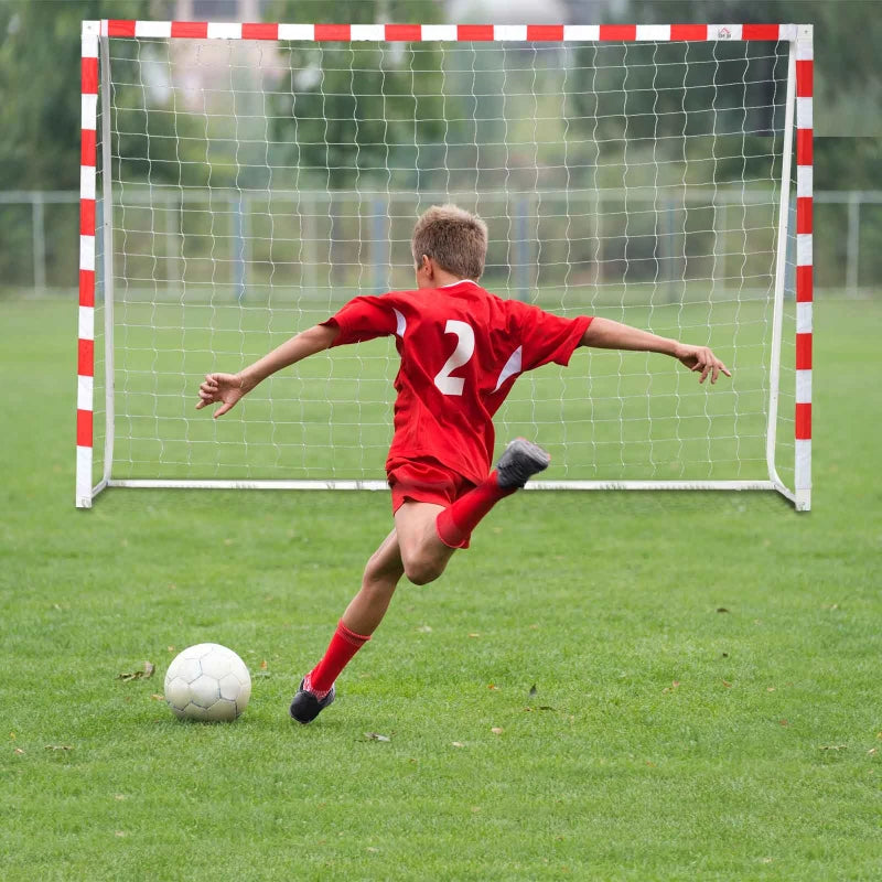 HOMCOM Rete da Calcio, Porta da Calcio e Calcetto in Plastica PE per Adulti e Bambini, 302x83x201cm
