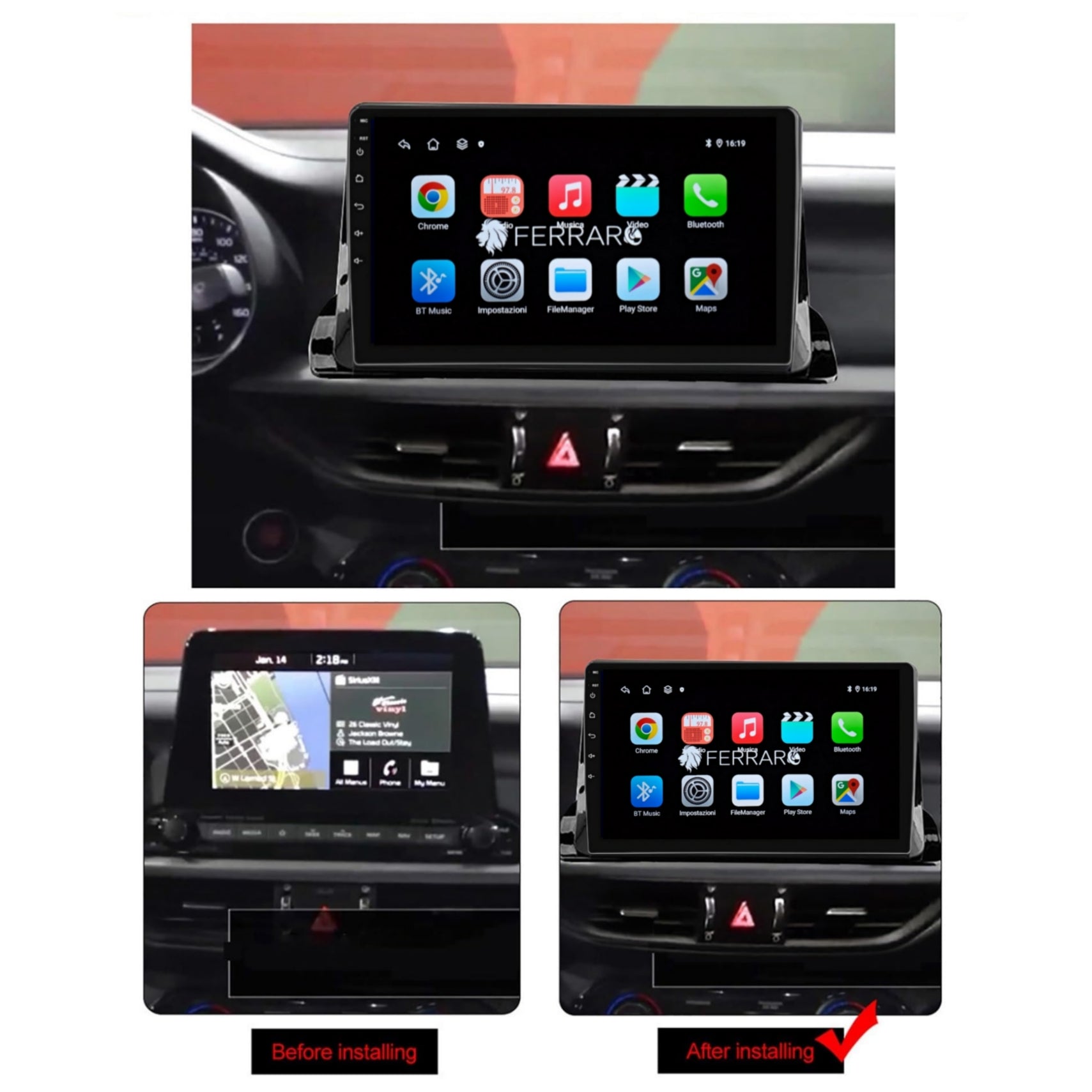 Autoradio per Kia Cerato | 2018> | Kia K3 9" | 2020> | Android | Bluetooth | CarPlay | Android Auto | 2GB/4GB/6GB/8GB Ram