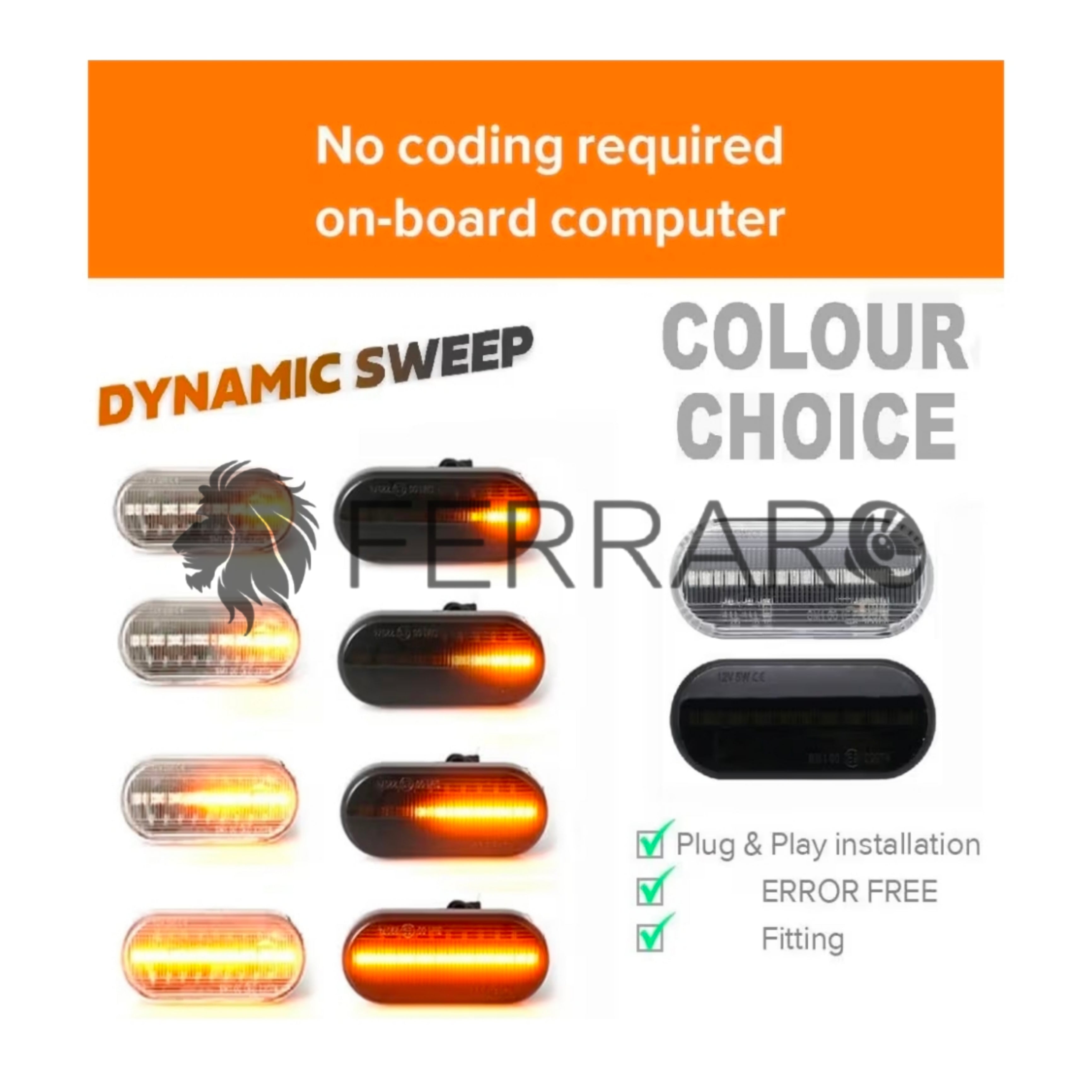 Indicatore Direzione Led per VW, Ford, Skoda, Seat (Compatibilità in Descrizione), Plug and Play