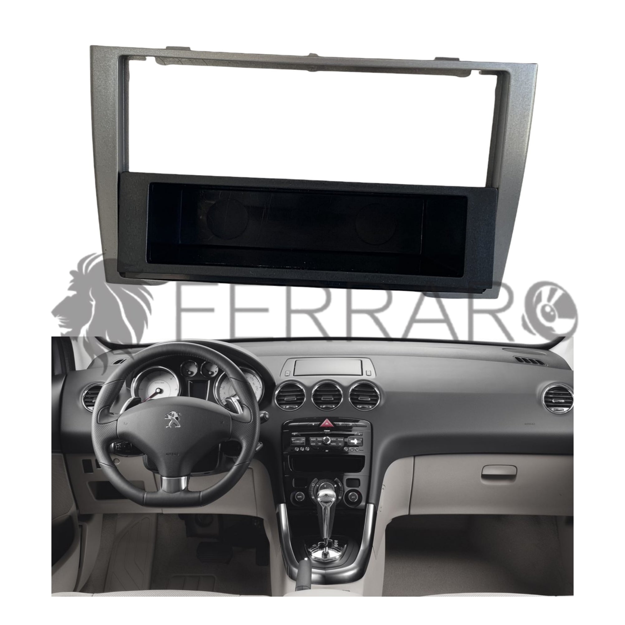 Car Radio Panel, 1DIN, Peugeot 308 from 2007