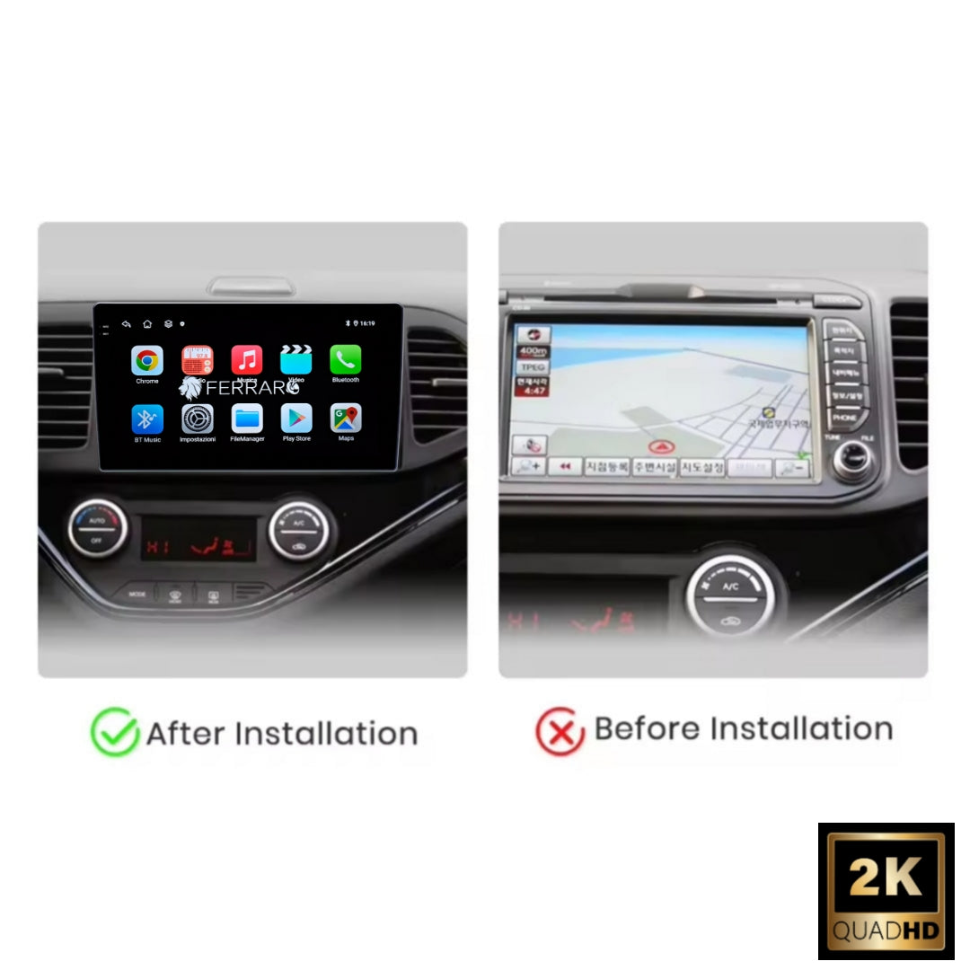 Autoradio per Kia Picanto 9" 2K | 2011-2016 | Android | Bluetooth | CarPlay | Android Auto | 12/256GB Ram