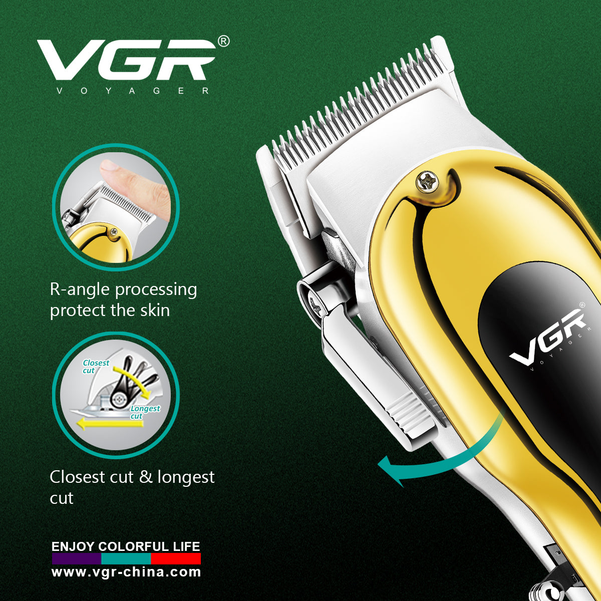 VGR, Tagliacapelli Professionale, Display LED, V-680