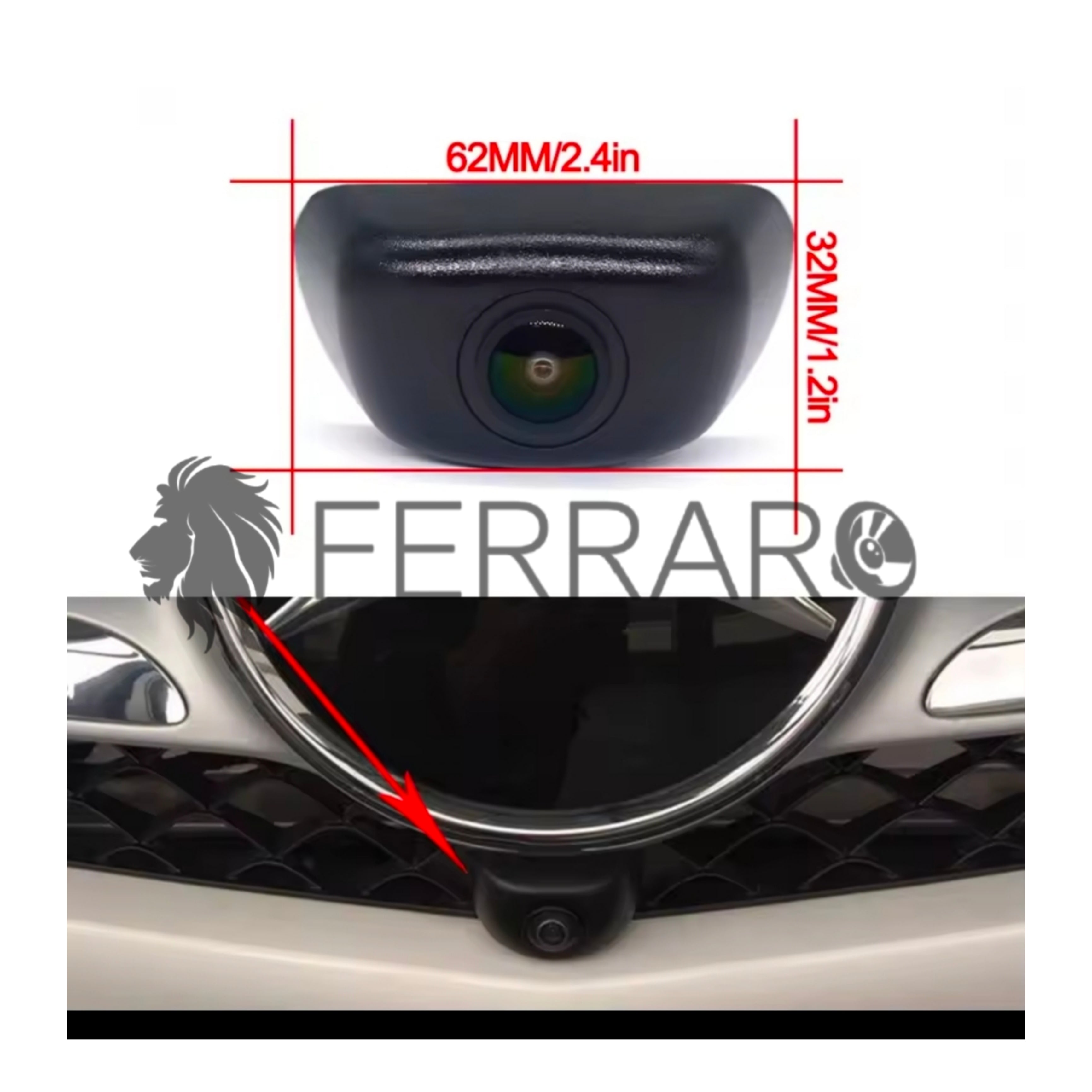 Telecamera Frontale per Mercedes Classe C, Classe E | AHD, 1920x1080 | 170° Gradi