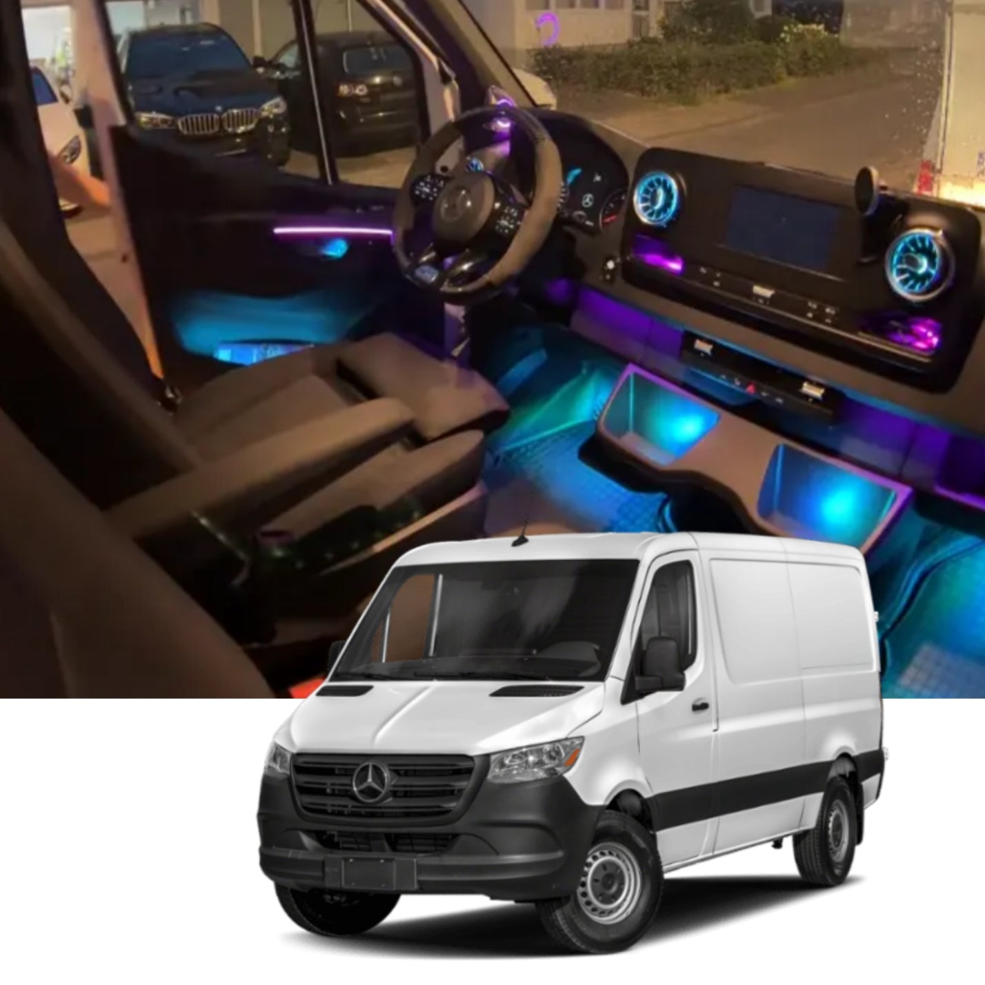 Ambient Light per Mercedes Sprinter W907 (2018-2025), 64 Colori RGB