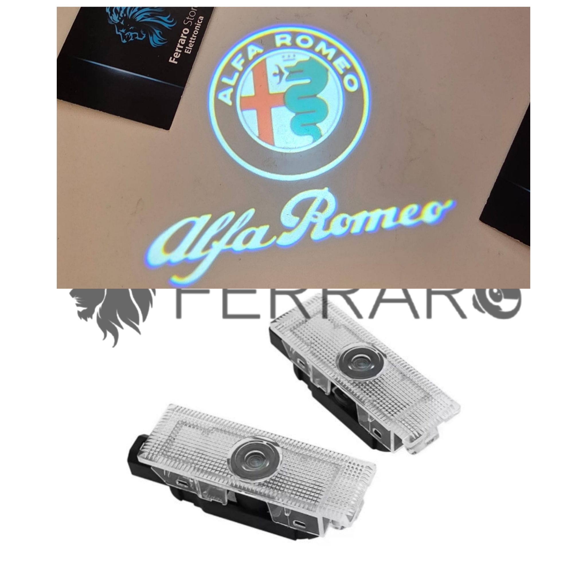 Luce di Cortesia Alfaromeo, Compatibilità in Descrizione, Plug and Play, Proiettore Logo
