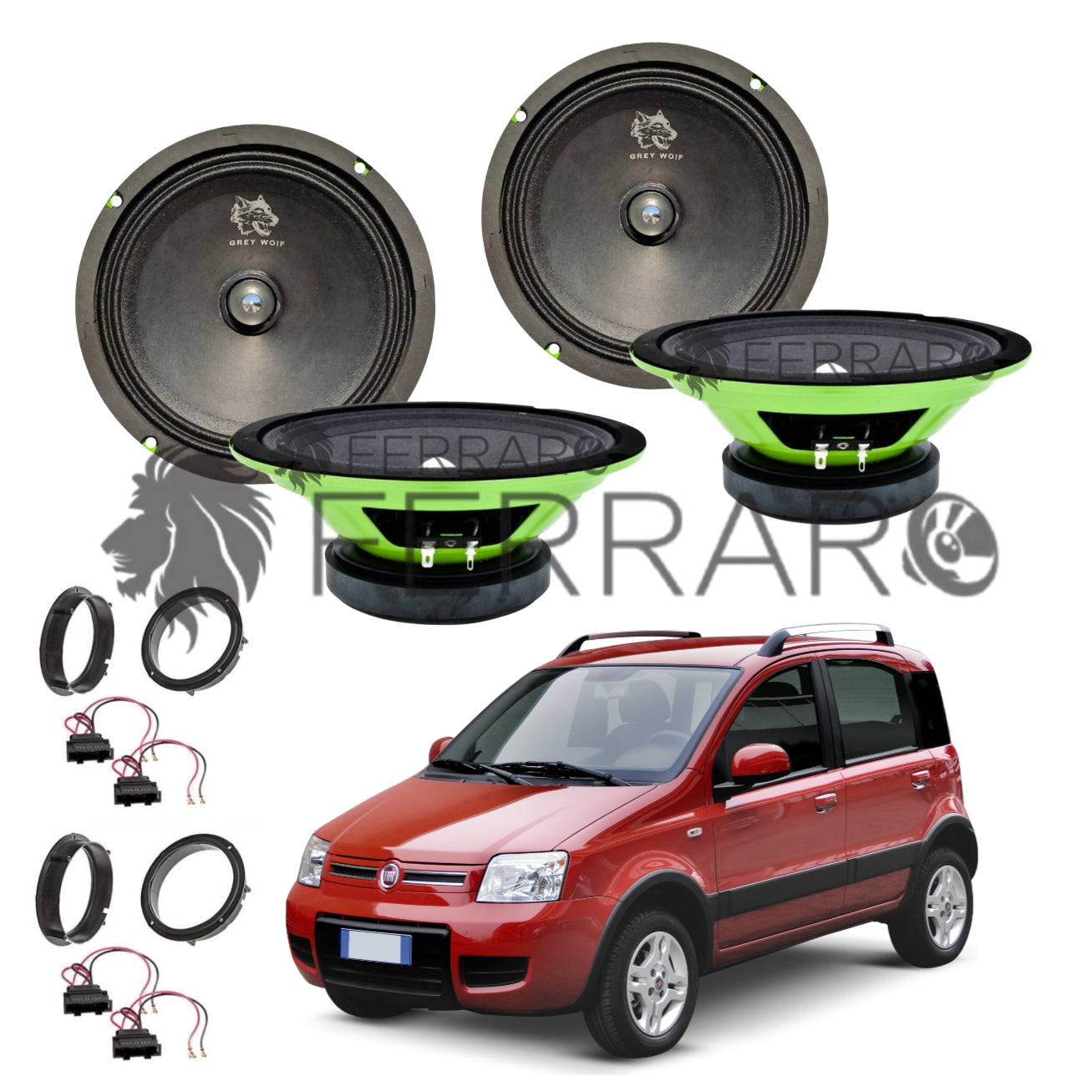 FerraroStore Kit 4 Altoparlanti | PV165.3 | Ant/Post | Panda 2ª Serie 169