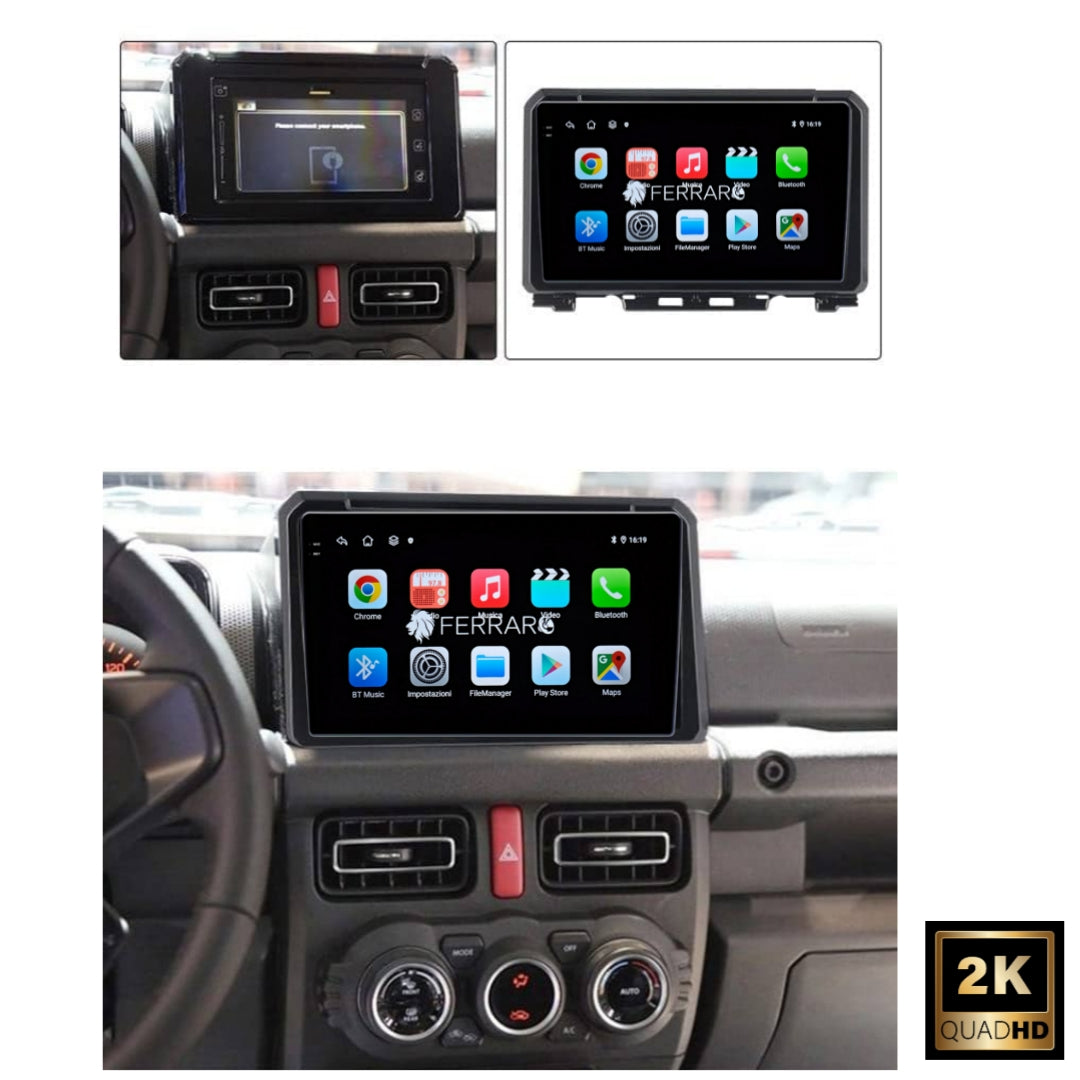 Autoradio per Suzuki Jimny JB64W 9" 2K | 2018-2021 | Android | Bluetooth | CarPlay | Android Auto | 12/256GB Ram